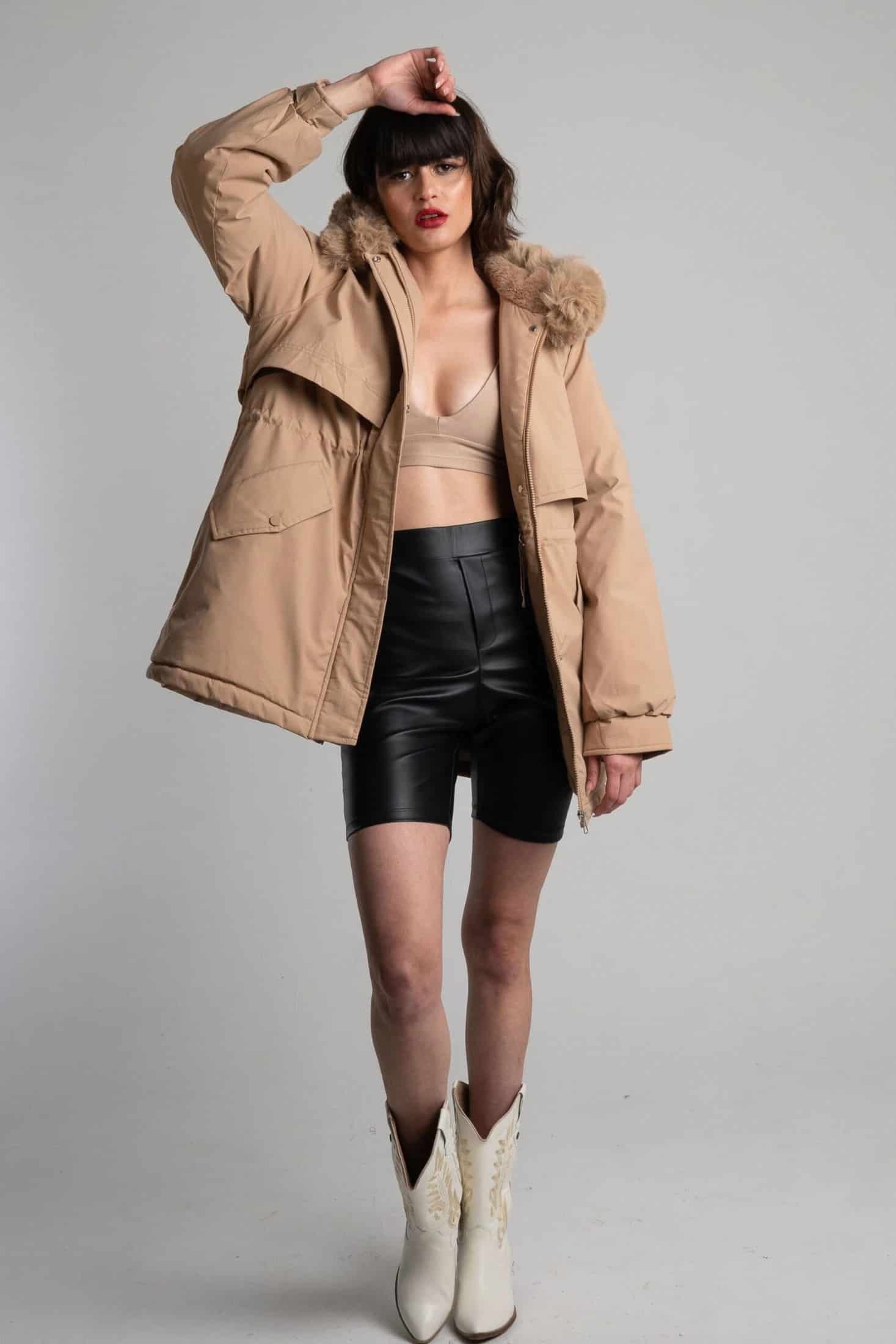 Chaqueta Parka Beige - miniatura 1