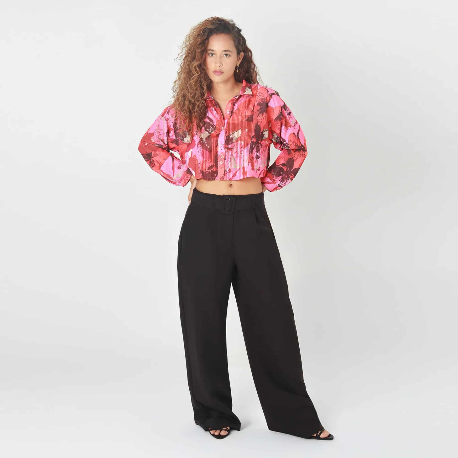 Pantalon Tiro Alto Bota Palazzo - miniatura 1