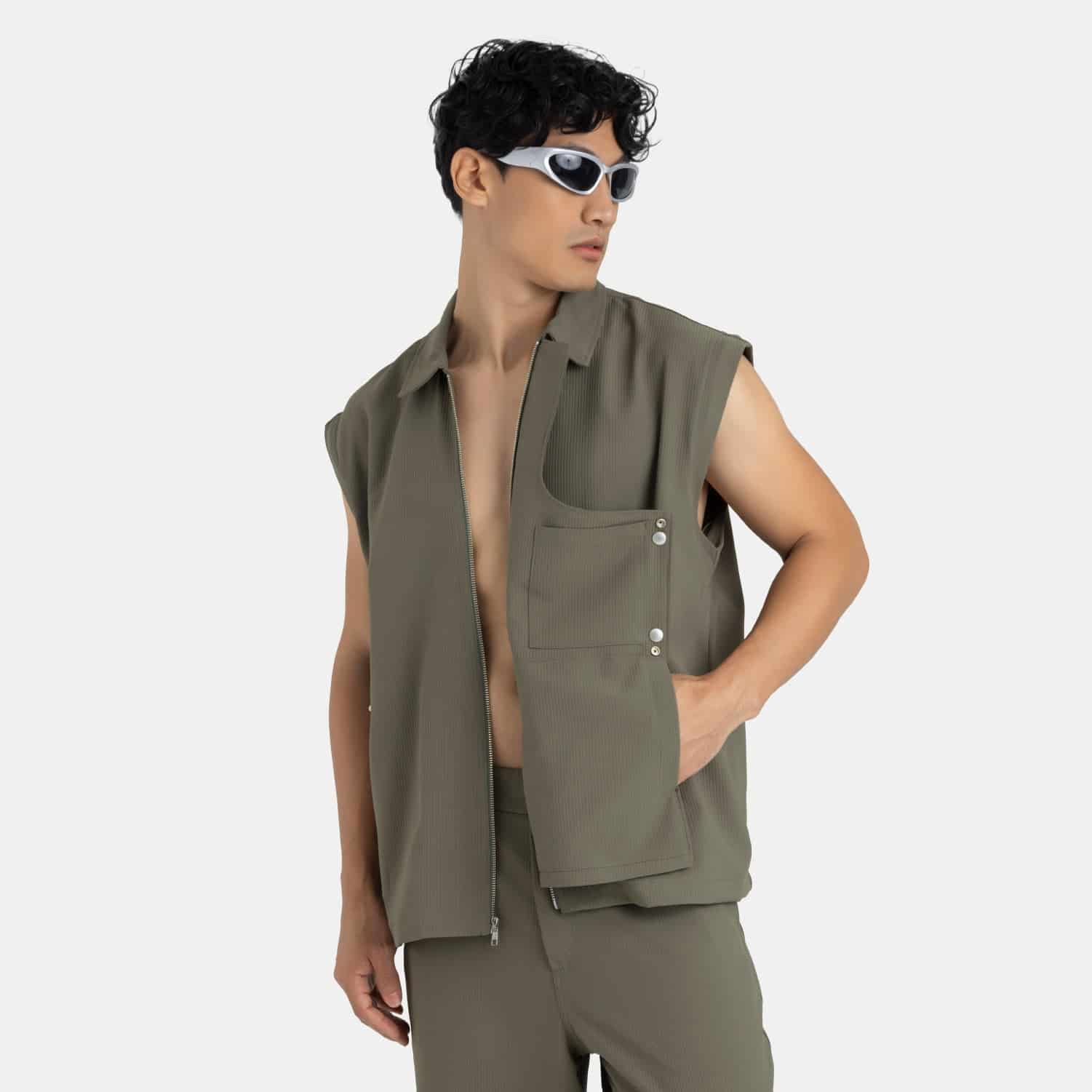 Convertible Utility Jacket Military Green - miniatura 5