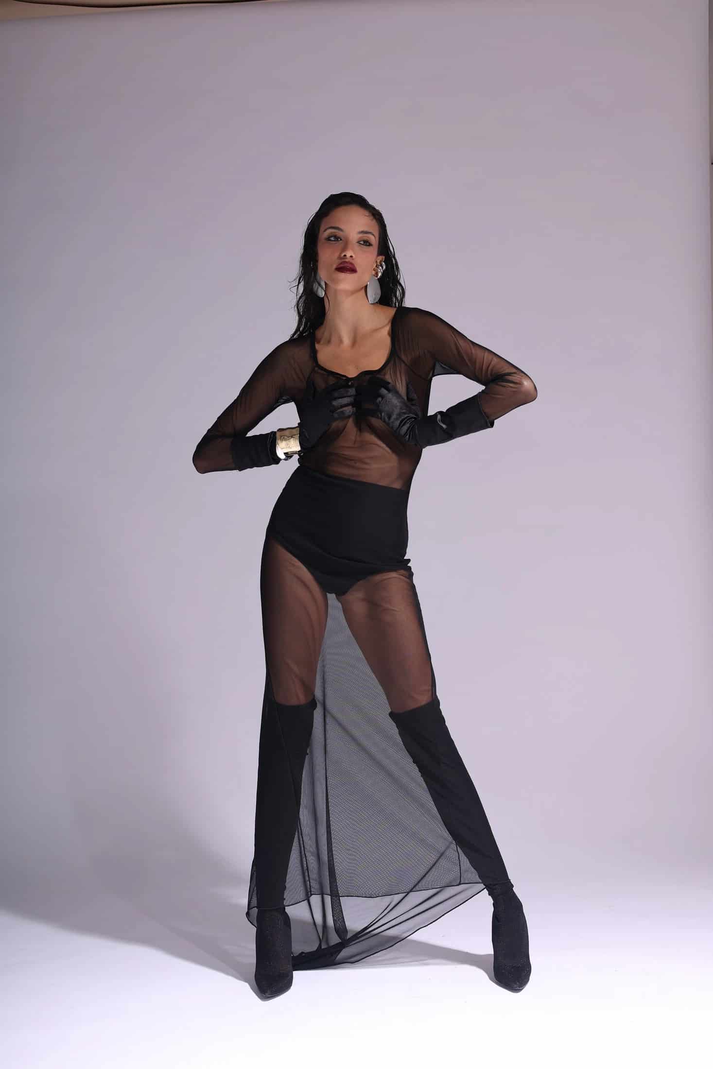 MESH MAXI DRESS - miniatura 1