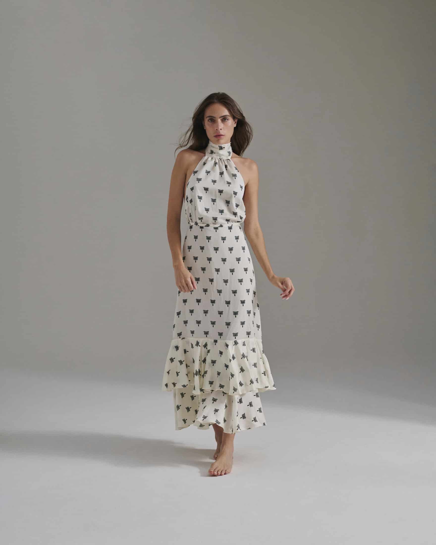 Magdalena Martellato Silk Blouse / Ivory - Black Polka Palms - miniatura 1