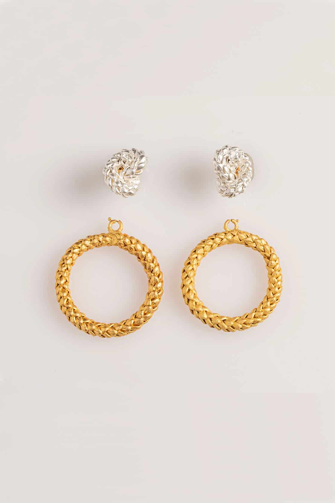 NORFOLK KNOT AND CIRCLE EARRINGS BICOLOR - miniatura 3