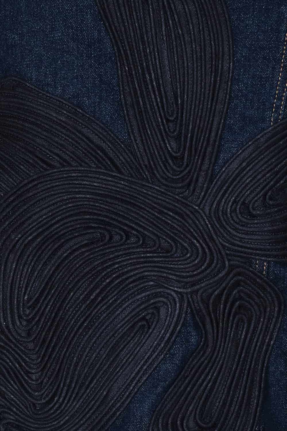 chaqueta cattleya azul indigo con bordado - miniatura 3
