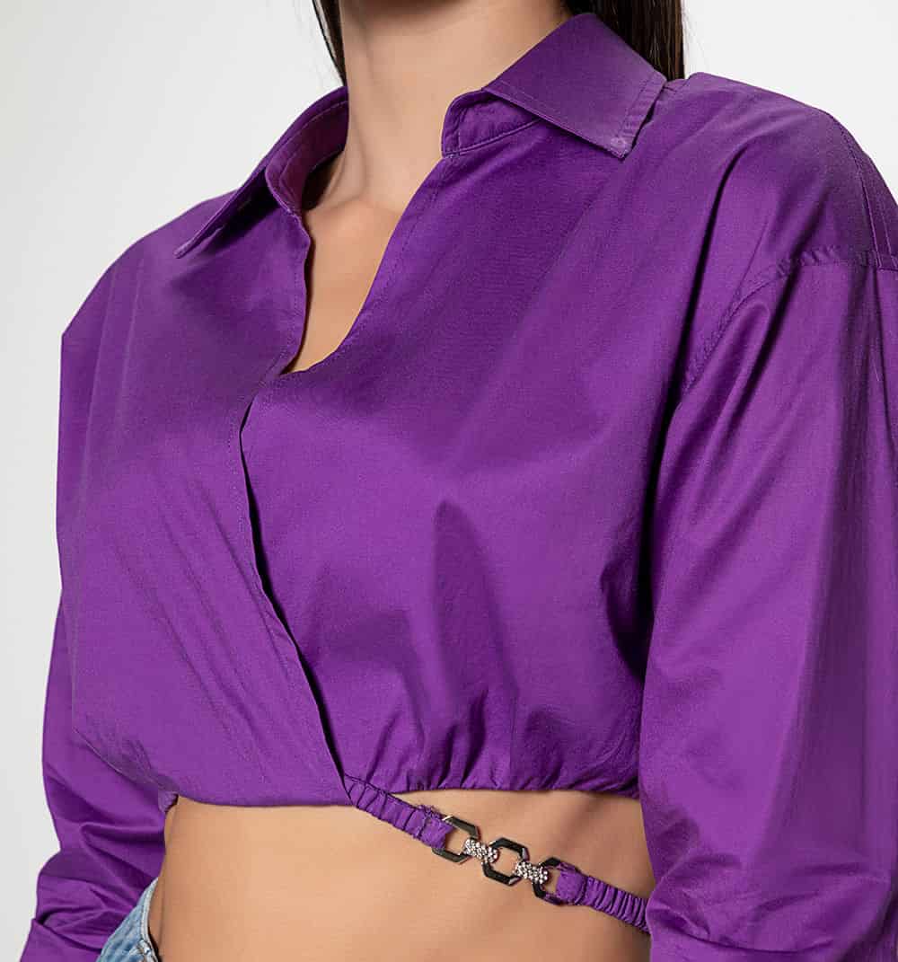 Blusa  crop manga larga - miniatura 5