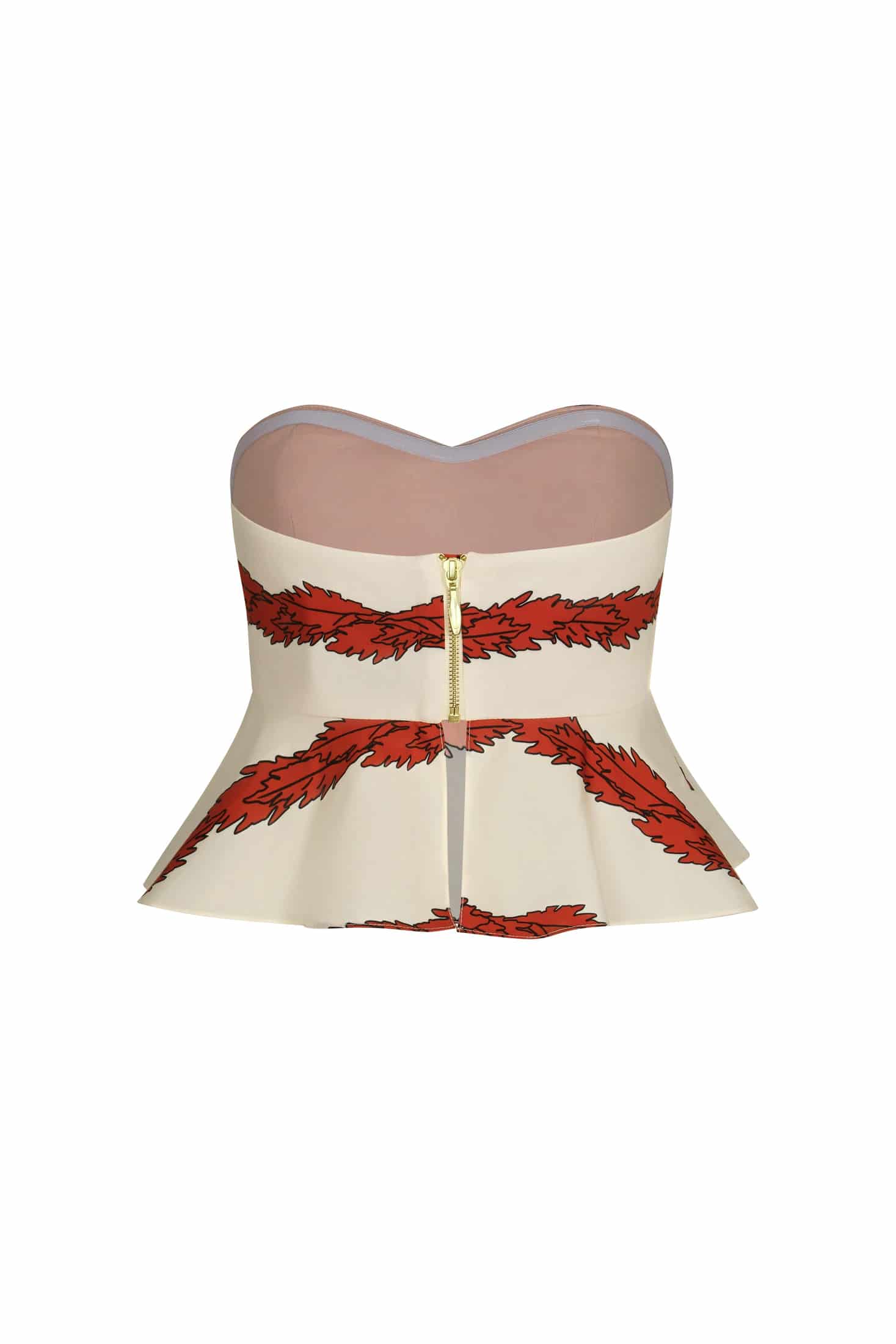 Peplum Cotton Top / Orange Stripes - miniatura 2
