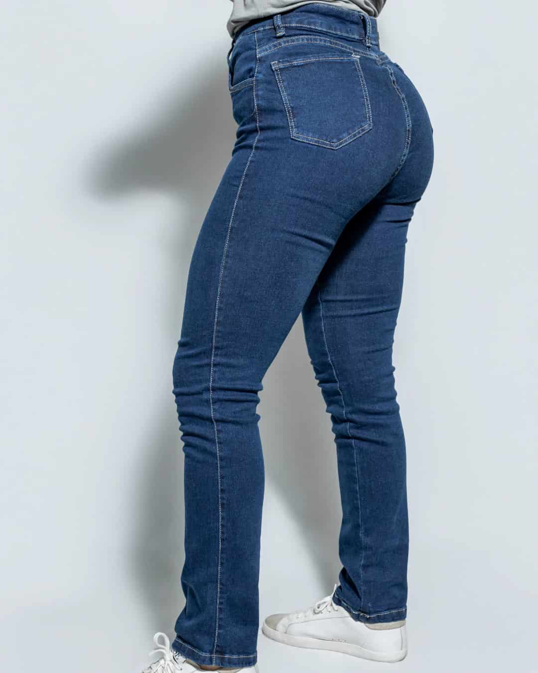 Jean Elastico Bota Recta Azul Navy - miniatura 3