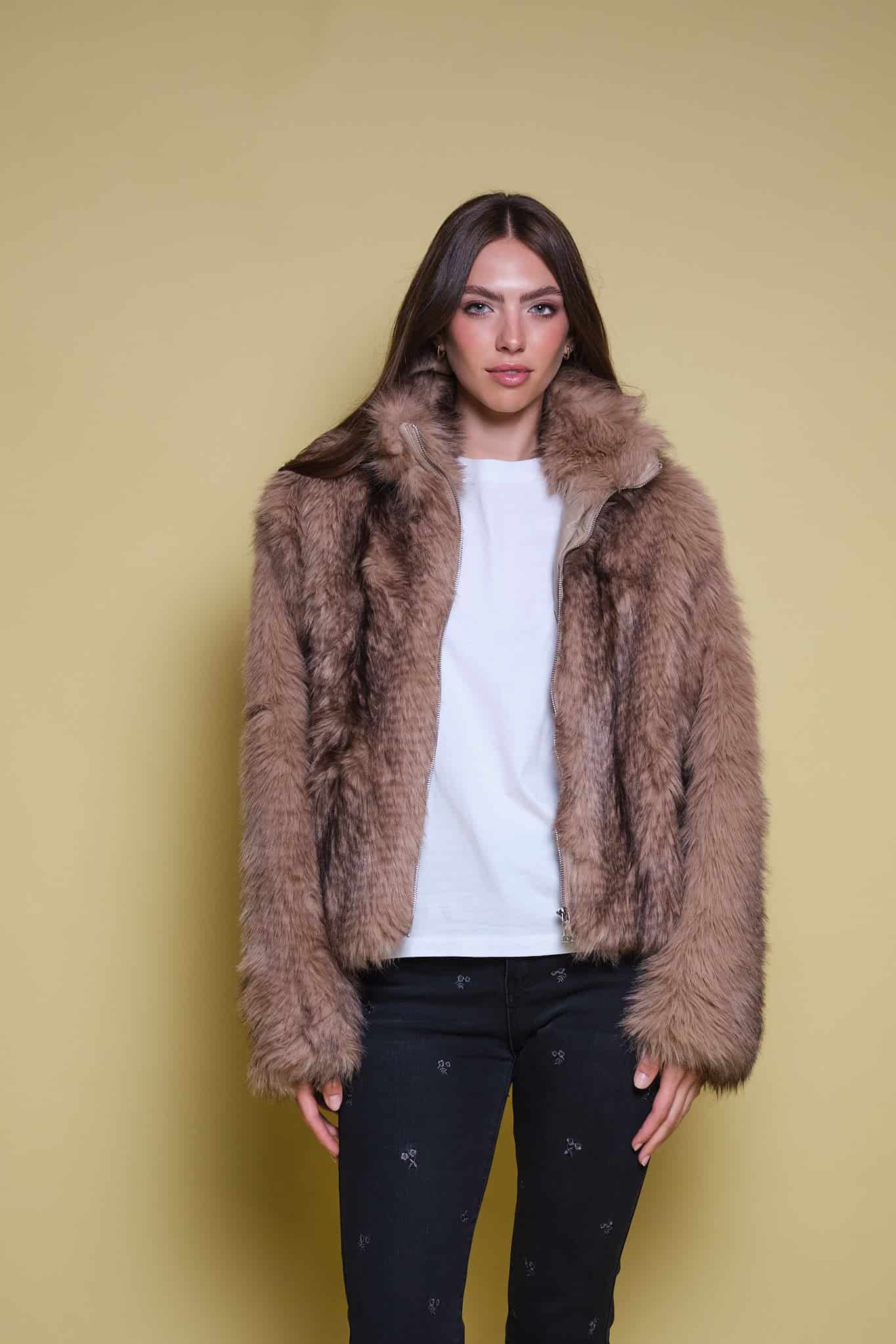 CHAQUETA FAUX FUR CUELLO FUNNEL - miniatura 9