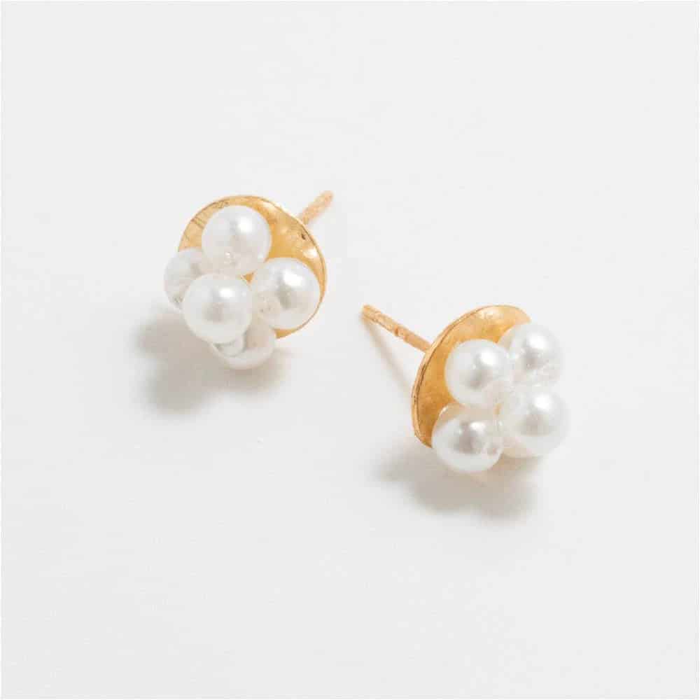 Aretes Topo Dupla Dorado - miniatura 2