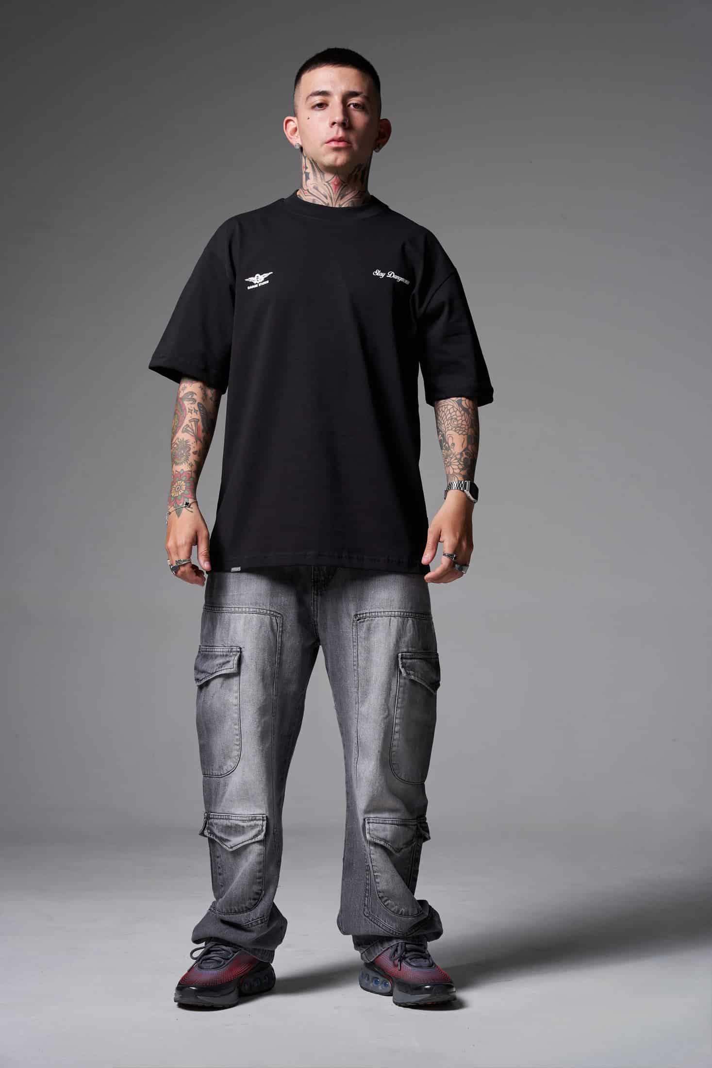 JEANS BAGGY 8 BOLSILLOS PARCHE GRIS CLARO - miniatura 4