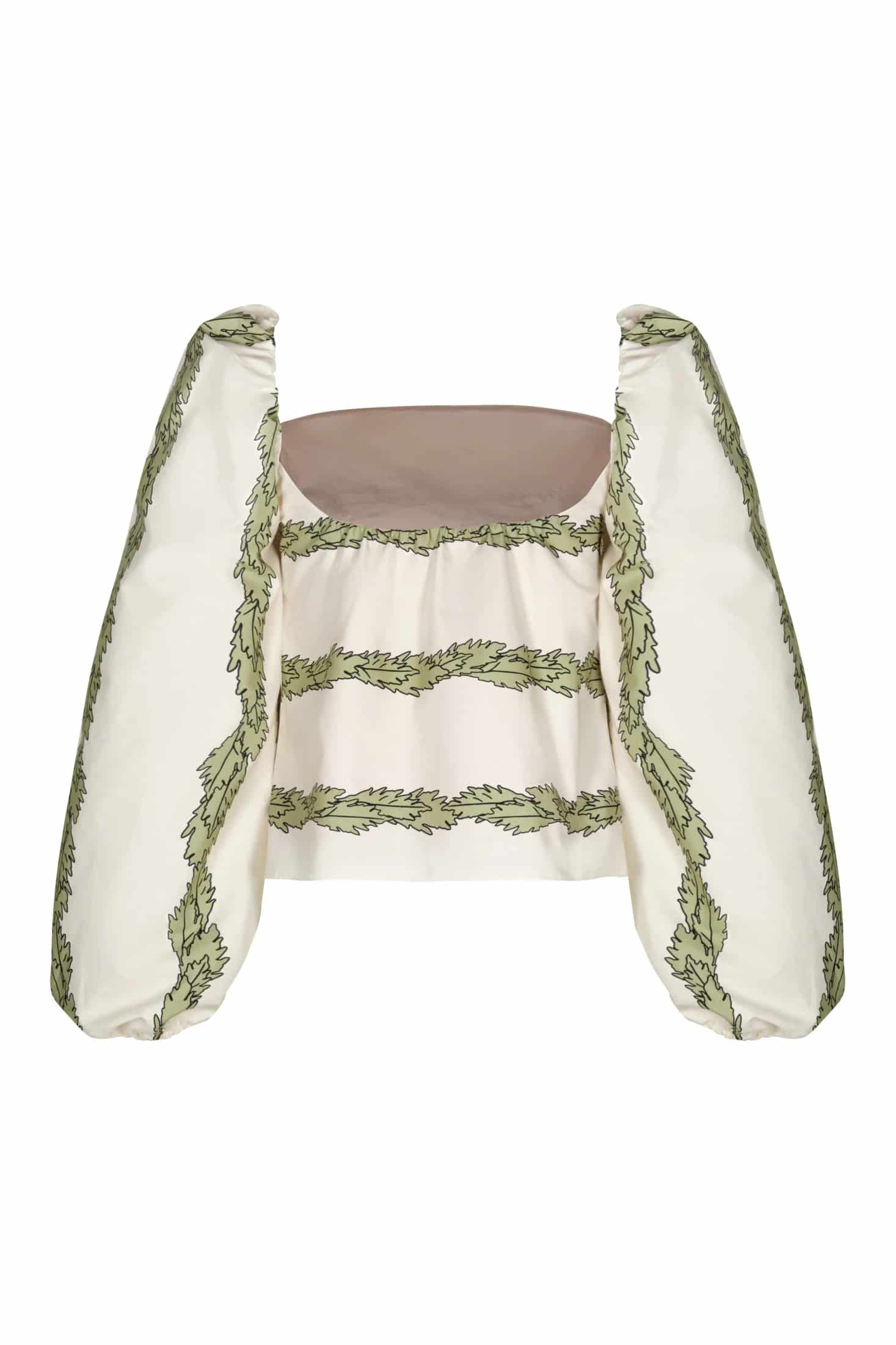 Celia Cotton Blouse / Ivory Striped Helechos - miniatura 4