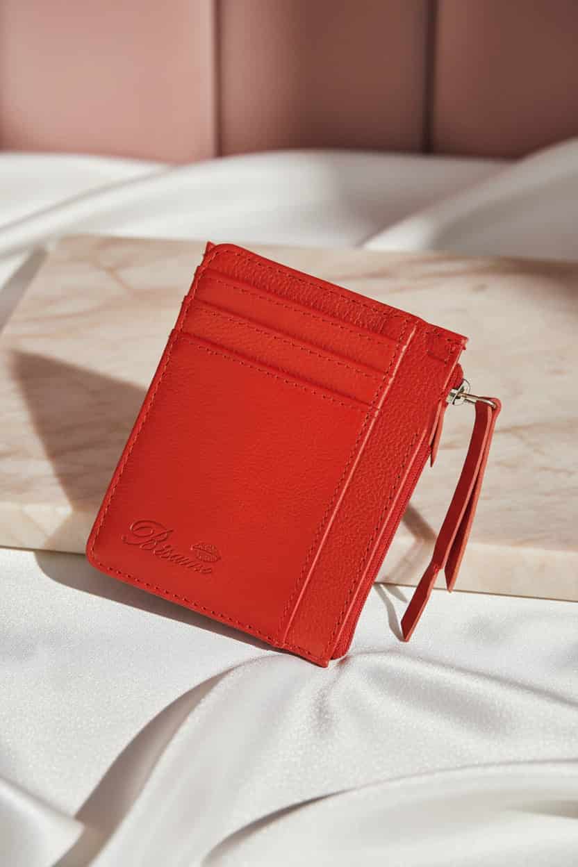 Card holder  cuero puro rojo bésame - miniatura 1