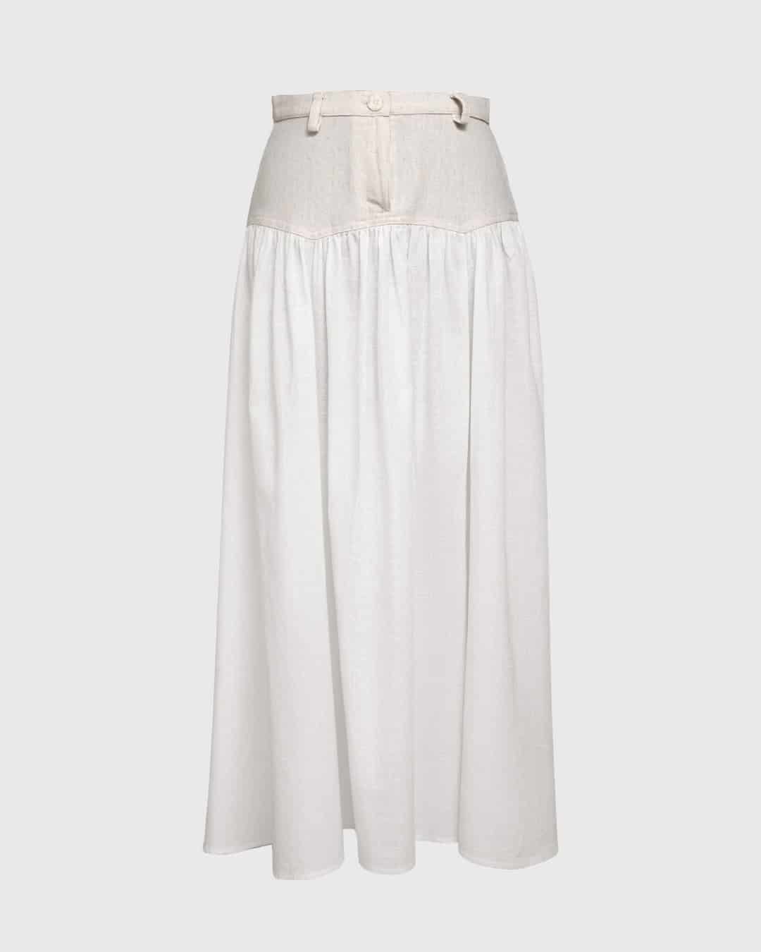 SAND STRIPE SKIRT (IVORY) - miniatura 1
