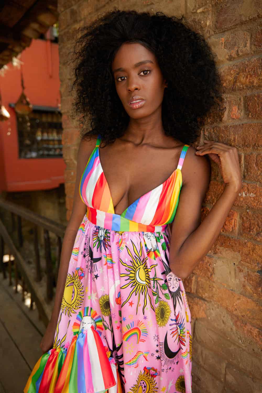 Vestido Merengue / Estampado Madre Luna, Padre Sol Negro - miniatura 3