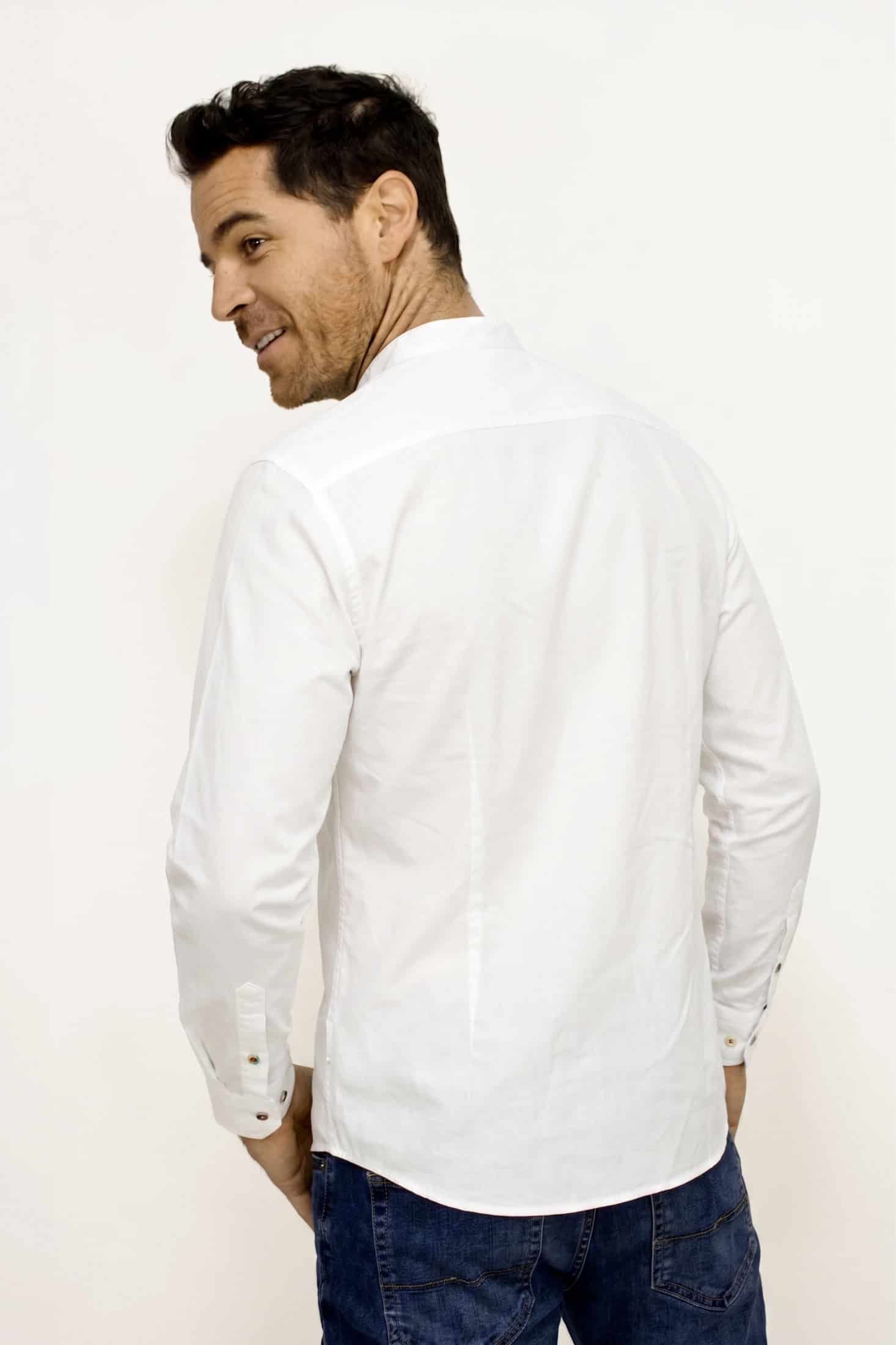 CAMISA CUELLO MAO MARFIL PARA HOMBRE - miniatura 3