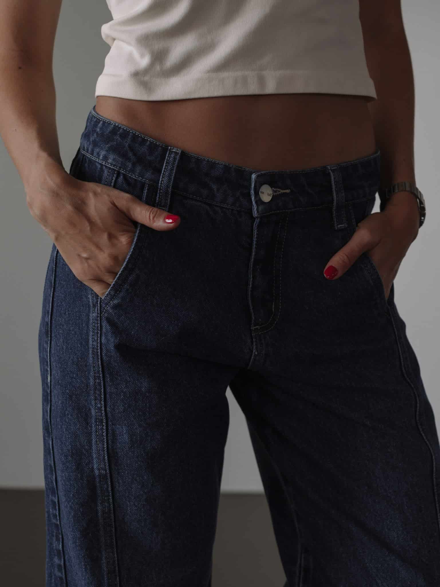 SQUARED CUFF JEAN - MEDIUM DARK BLUE - miniatura 10