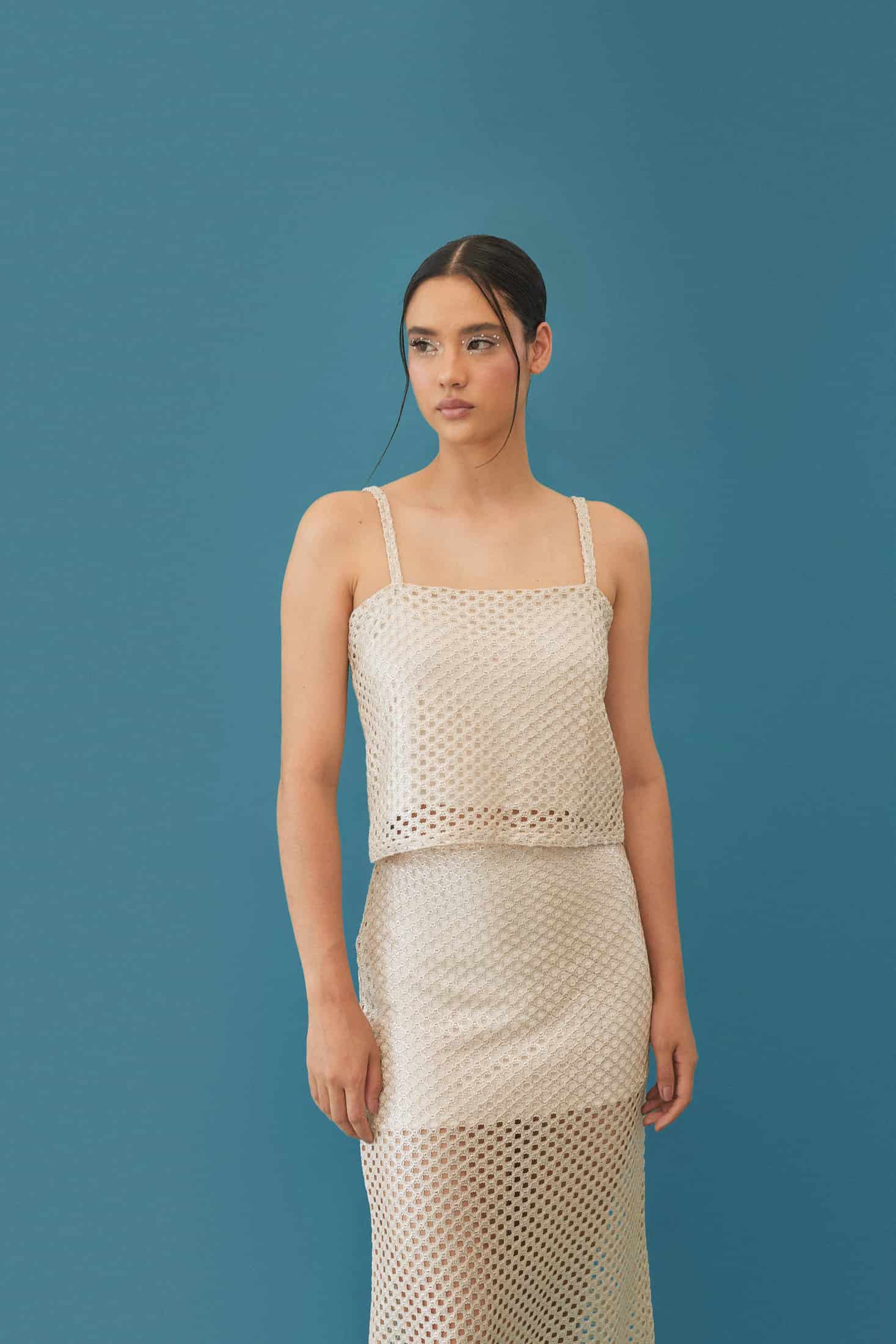 Top Mesh Marfil - miniatura 1