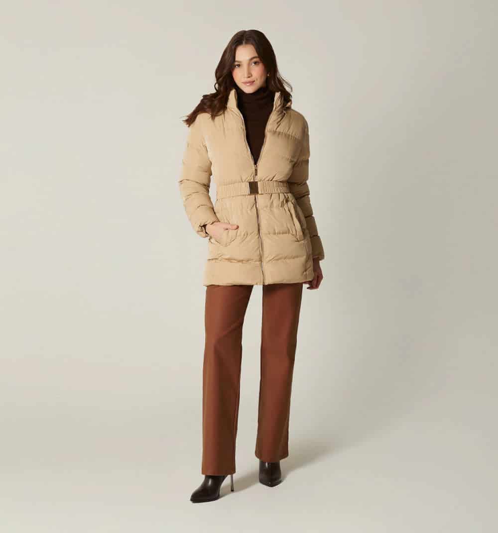 Chaqueta acolchada con cinturon - miniatura 1