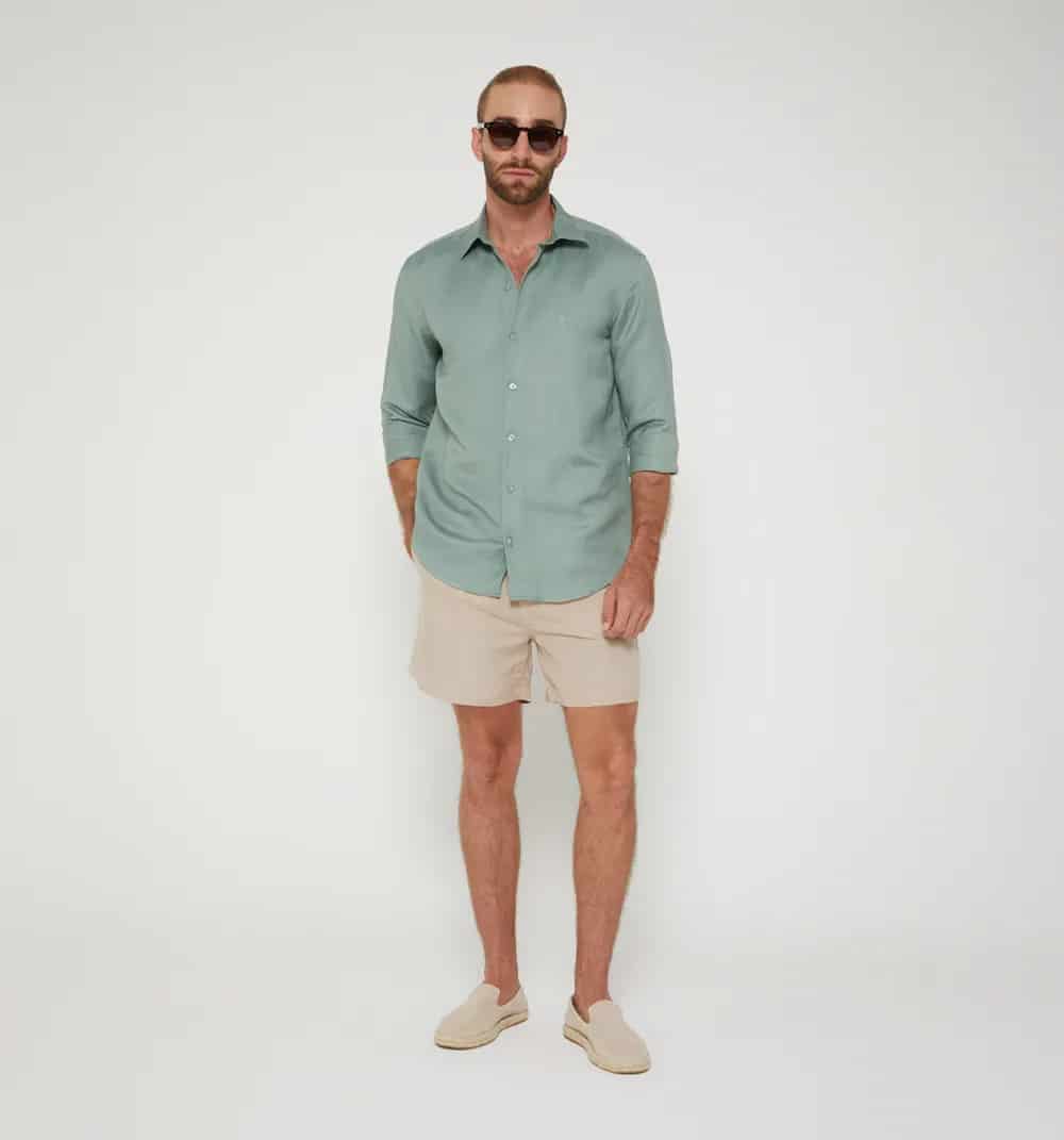 Camisa para hombre de lino - miniatura 44