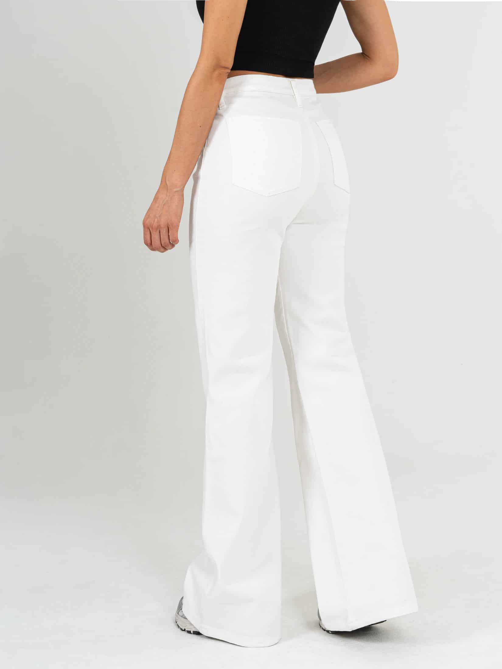 Ref: 0620612 Pantalón palazzo stretch, tiro alto, tono ivory, diseño cinco bolsillos - miniatura 2