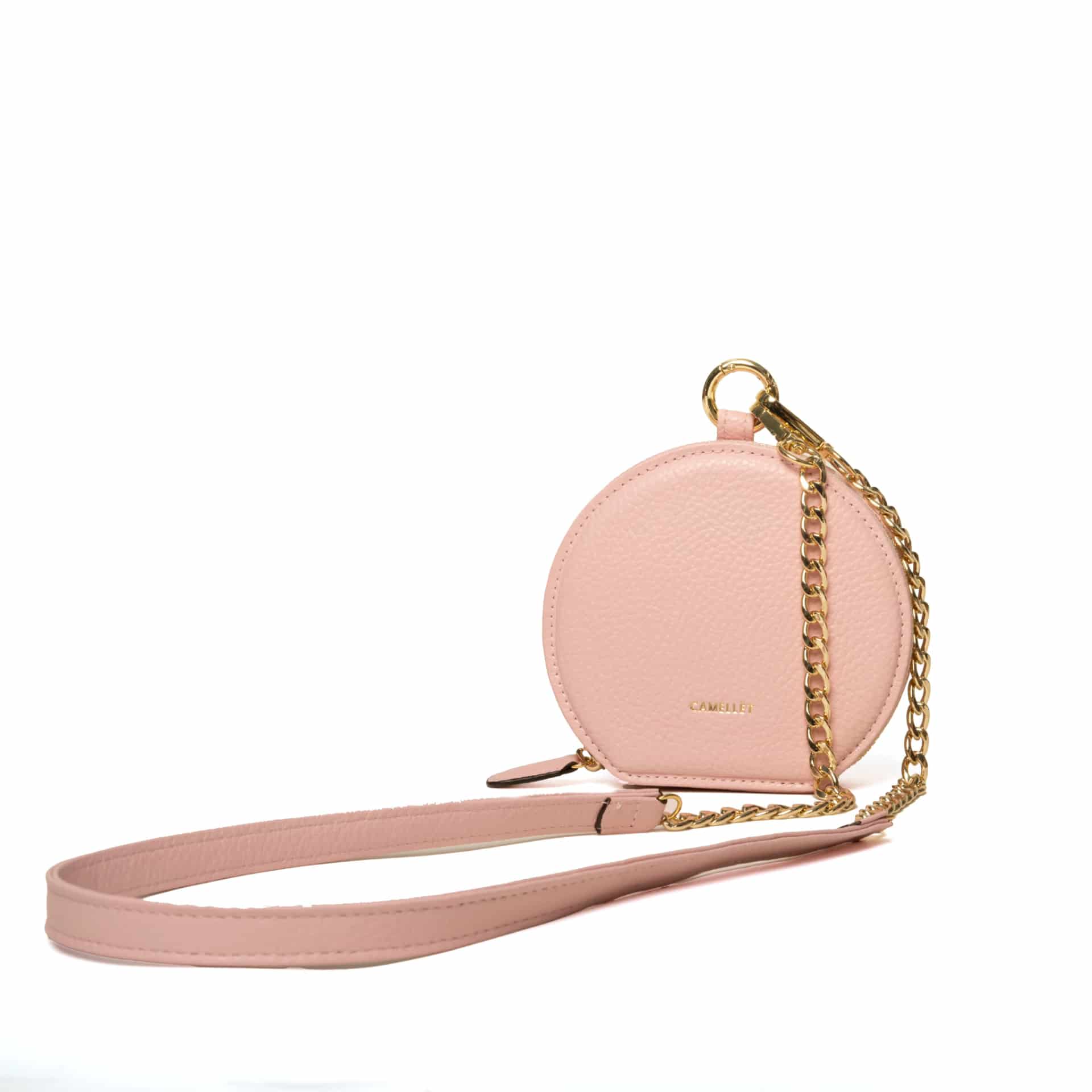 SCOOP LARGE rosado pastel con Strap dorado - miniatura 3