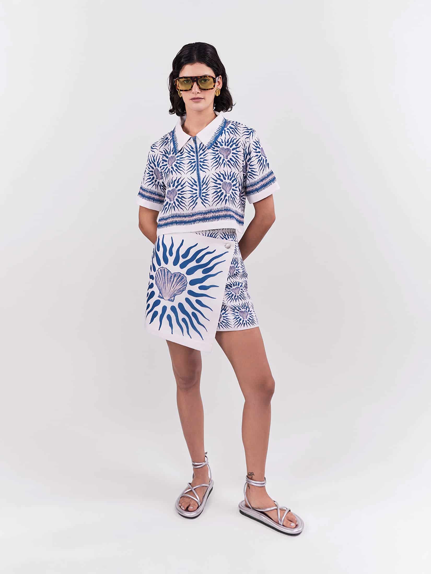 Cropped Polo Oasis - Azul - miniatura 3