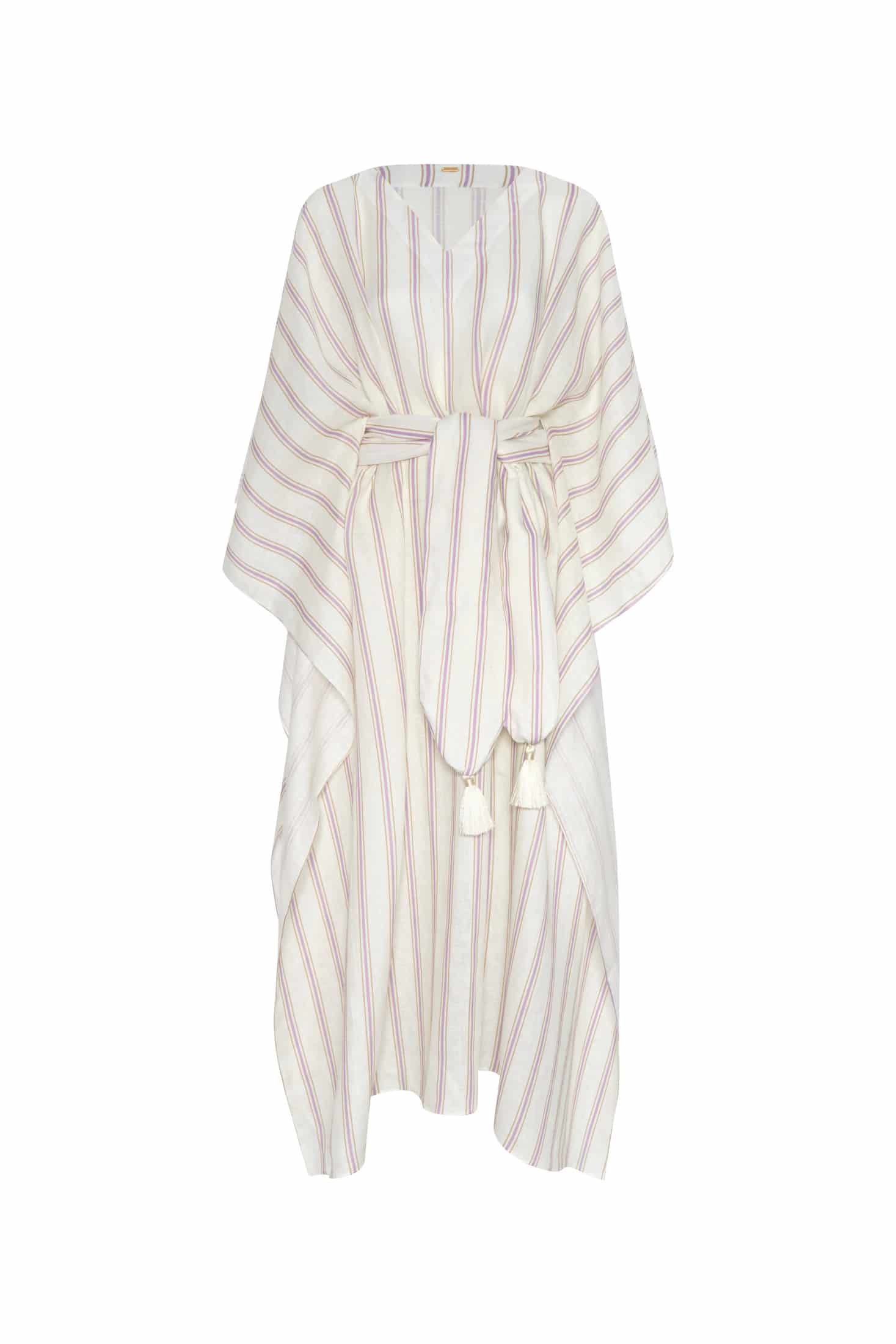 Morena Linen Closed Tunic / Lila Stripes - miniatura 1