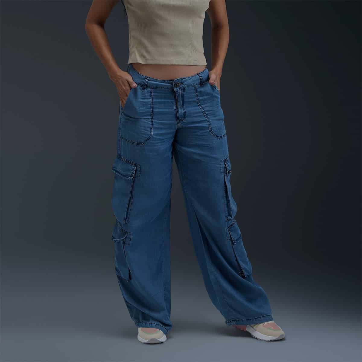 Jeans Cargo Azul Mujer - miniatura 1