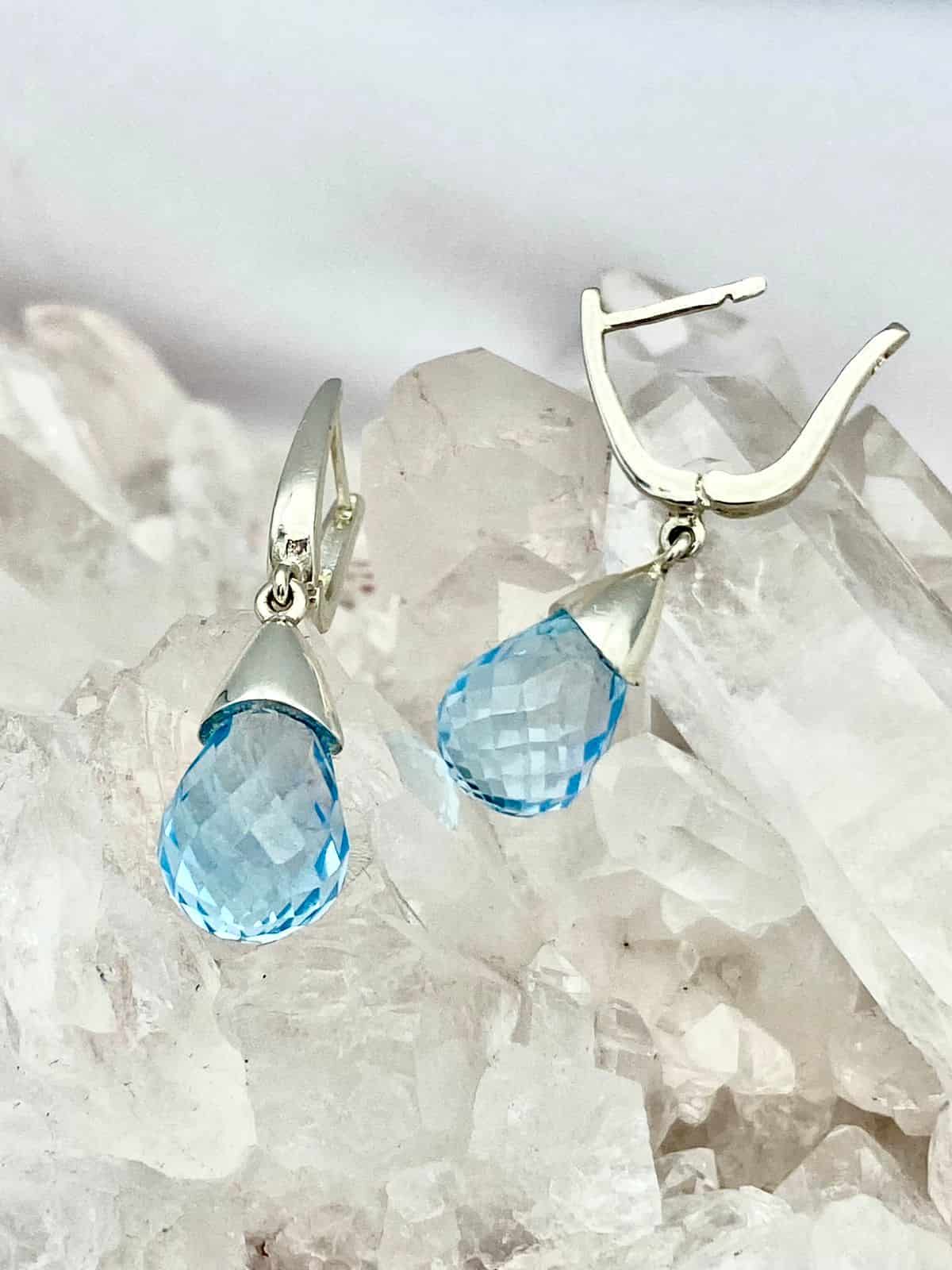 Dije Topacio Azul Gota Grande - miniatura 3