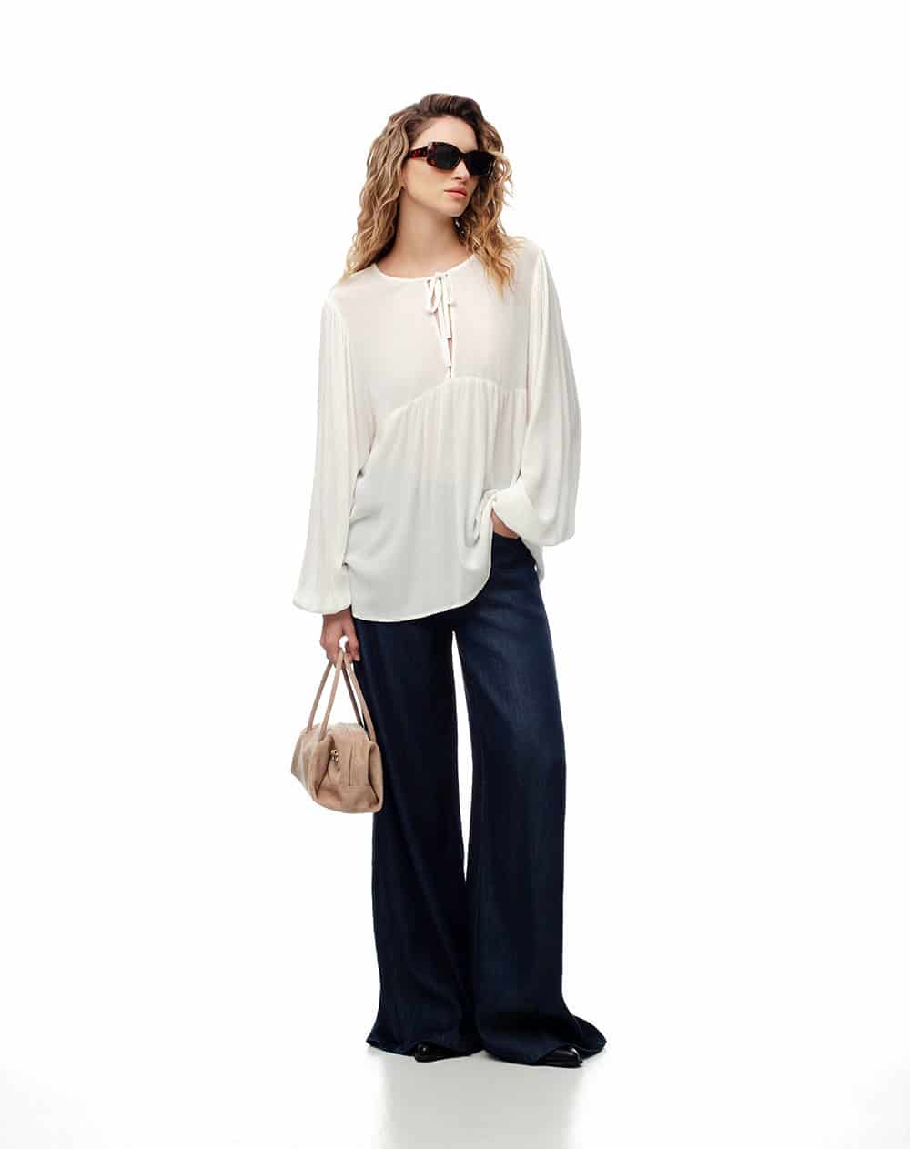 Camisa oversized manga larga blanca mujer - miniatura 5