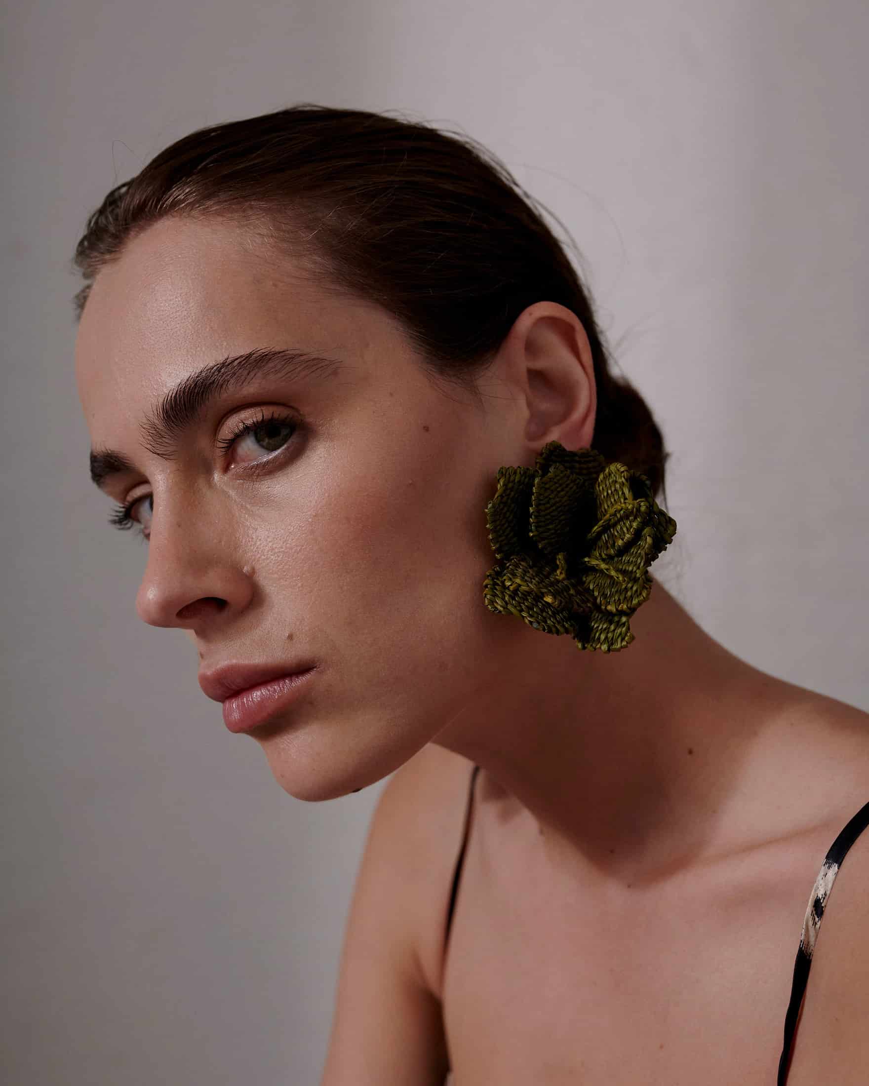 Buganvillas Earrings / Military Green - miniatura 2