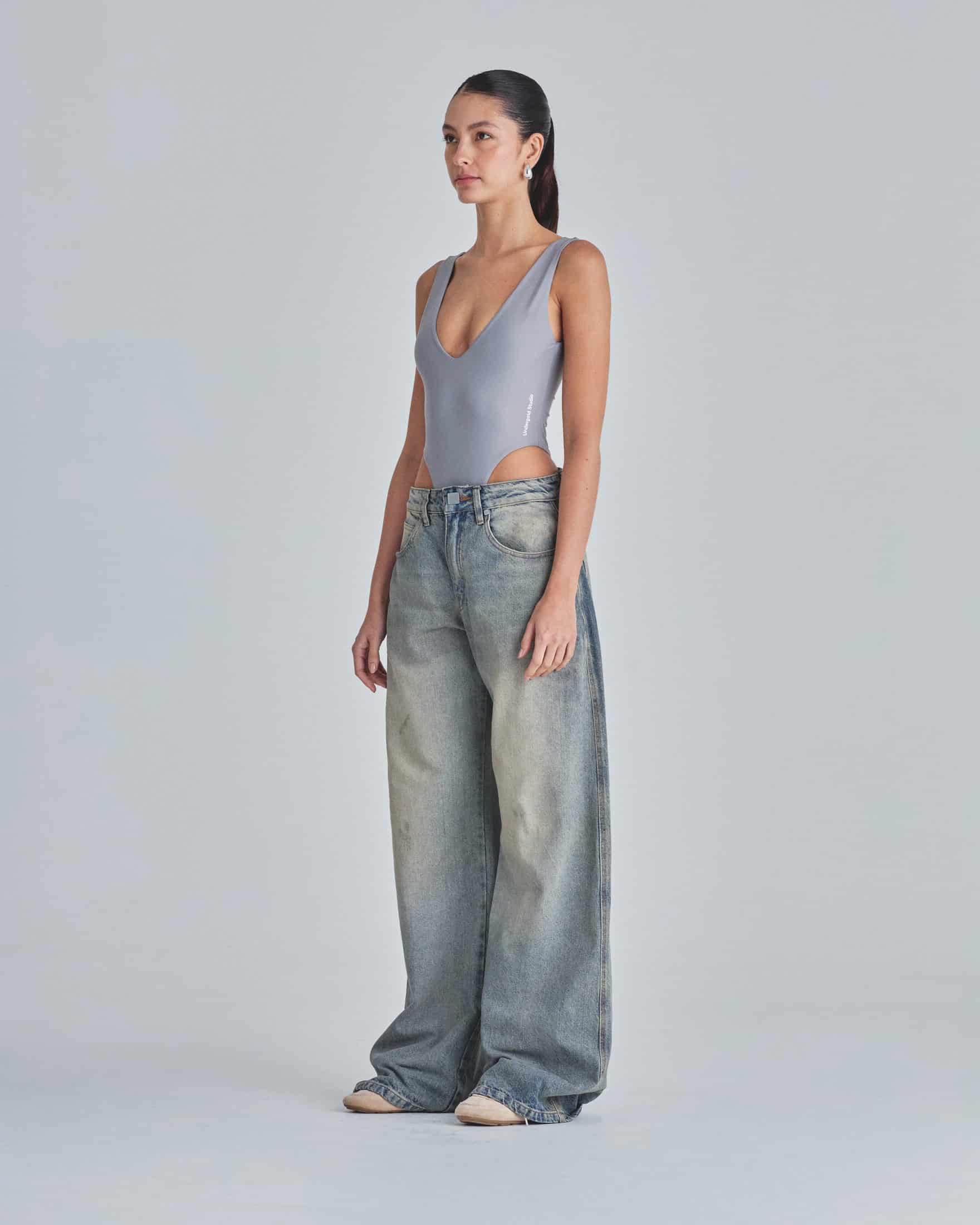 Line Basic V Neck Body Gray - miniatura 5