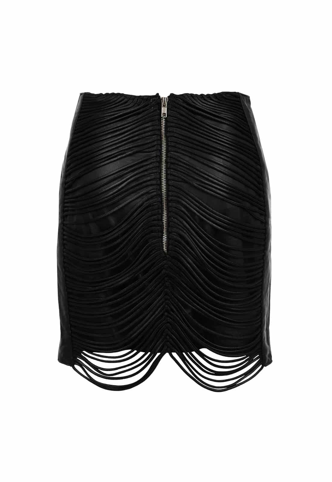 LEATHER SNAKE-LIKE CORD MINISKIRT - miniatura 2