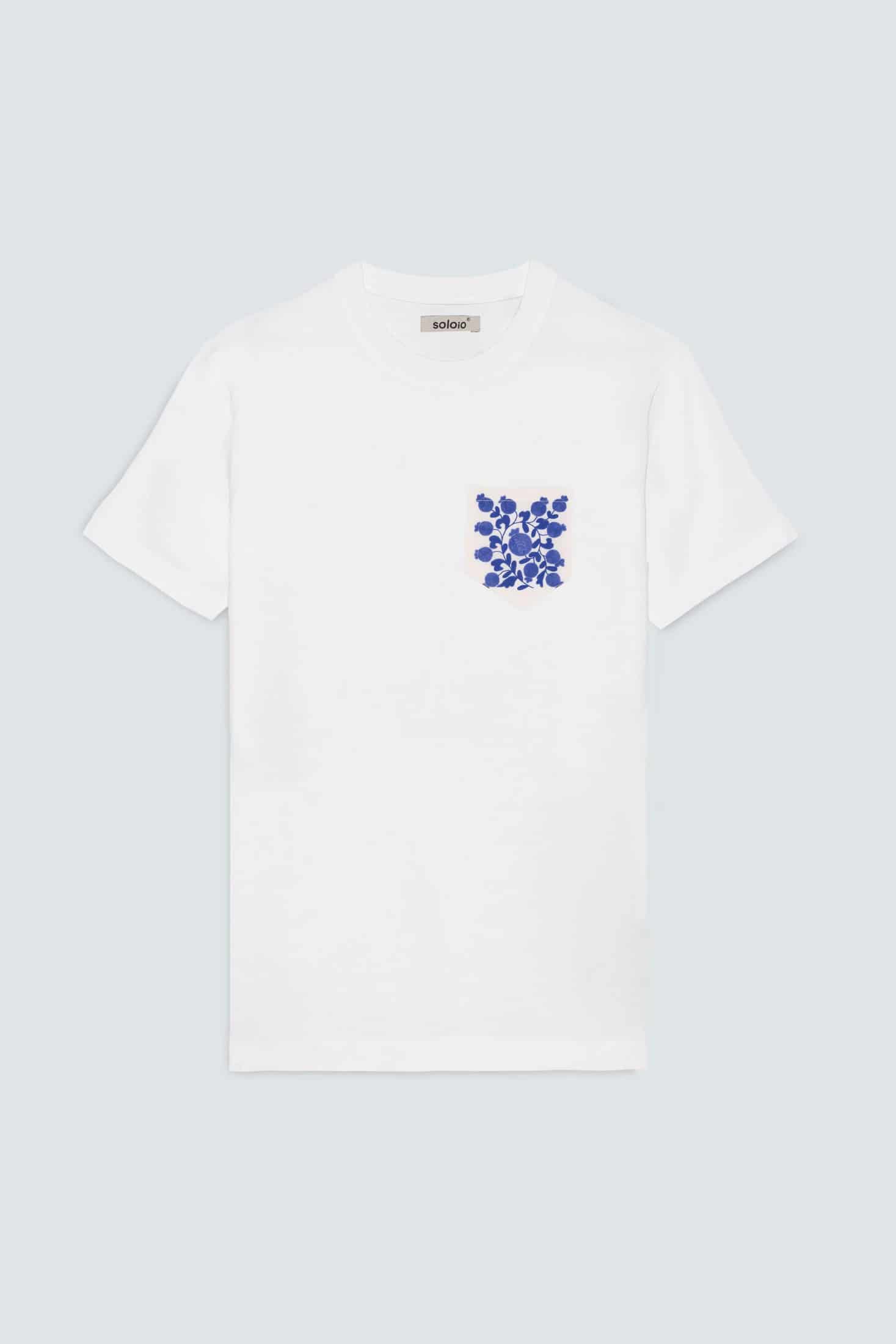 Men's cotton t-shirt white suzani - miniatura 1