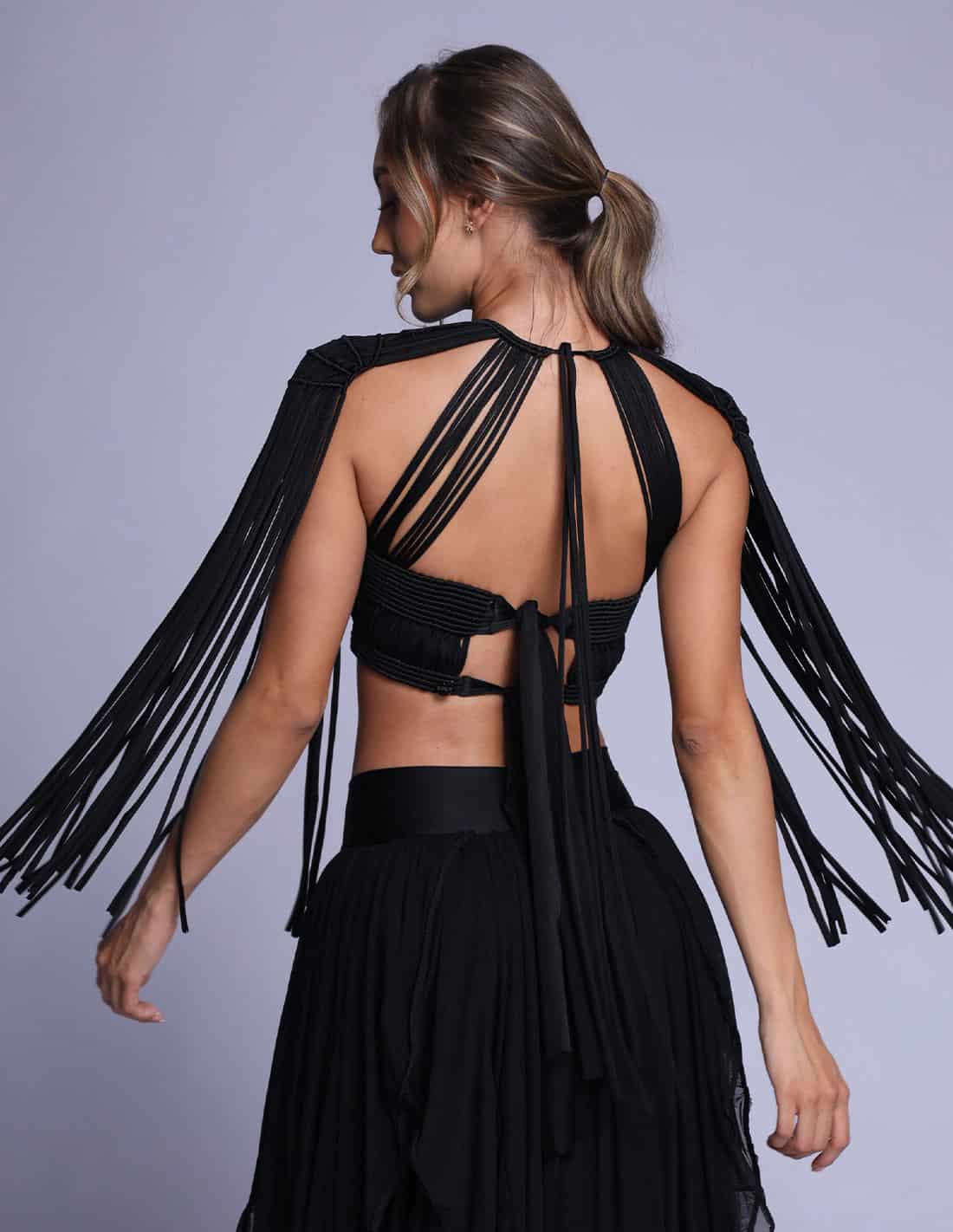 Crop Top Guerrera Negro - miniatura 2