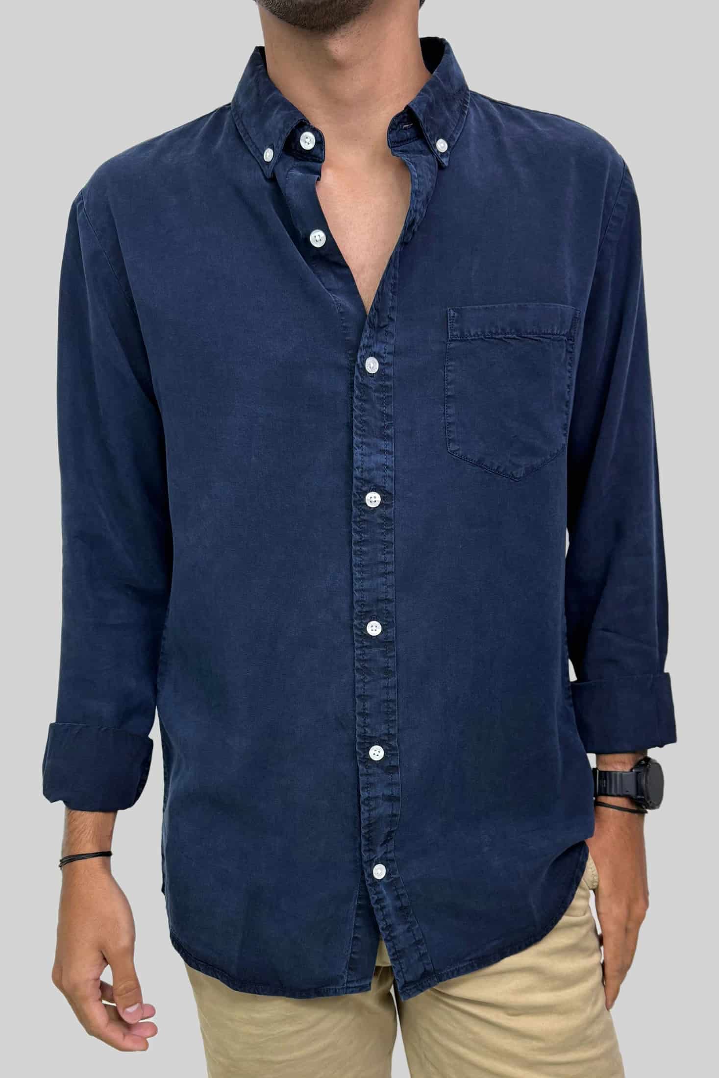 CAMISA LYOCELL DARK BLUE - miniatura 4