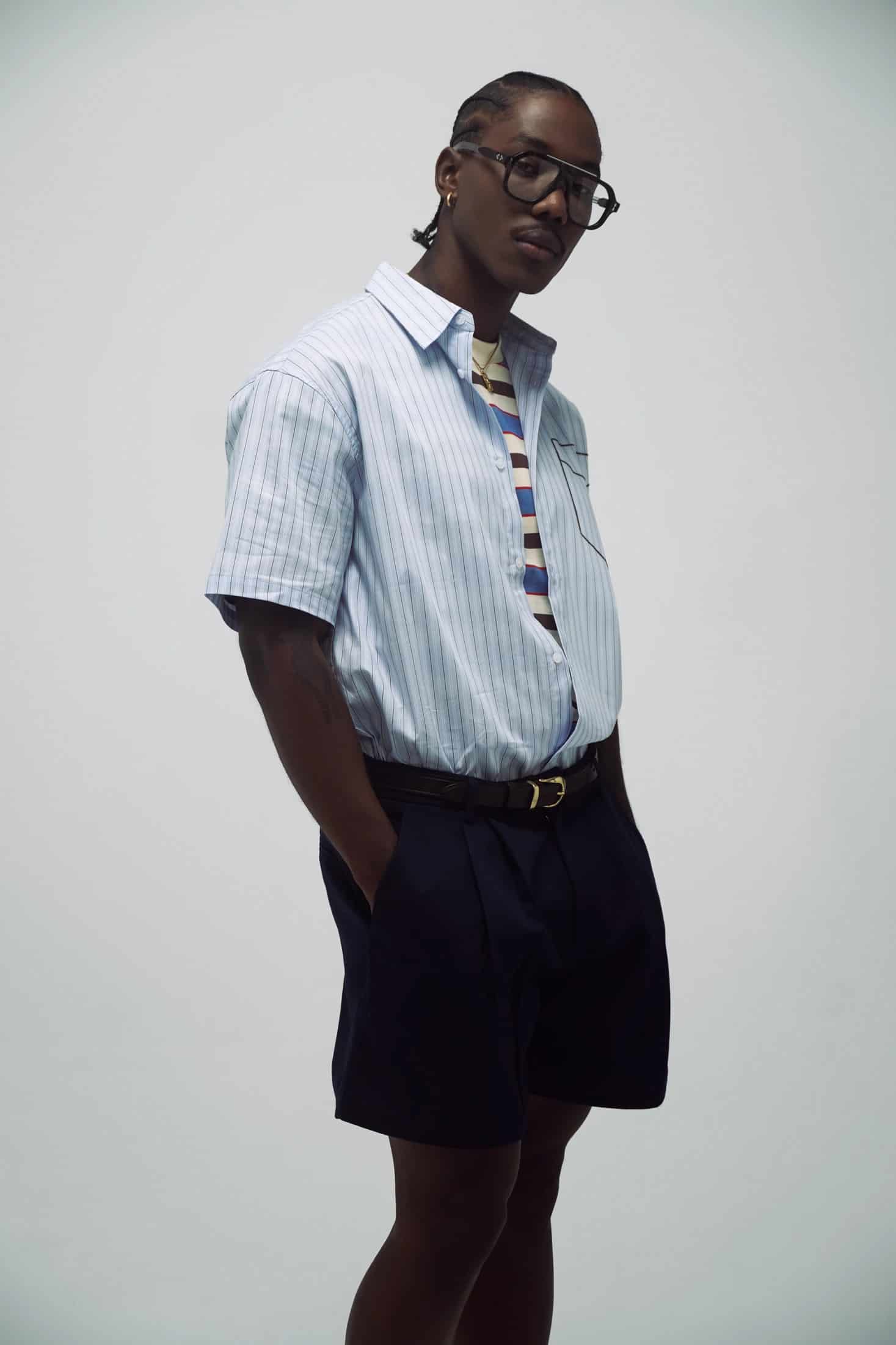 Camisa Bolsillo Bordado Azul - miniatura 4