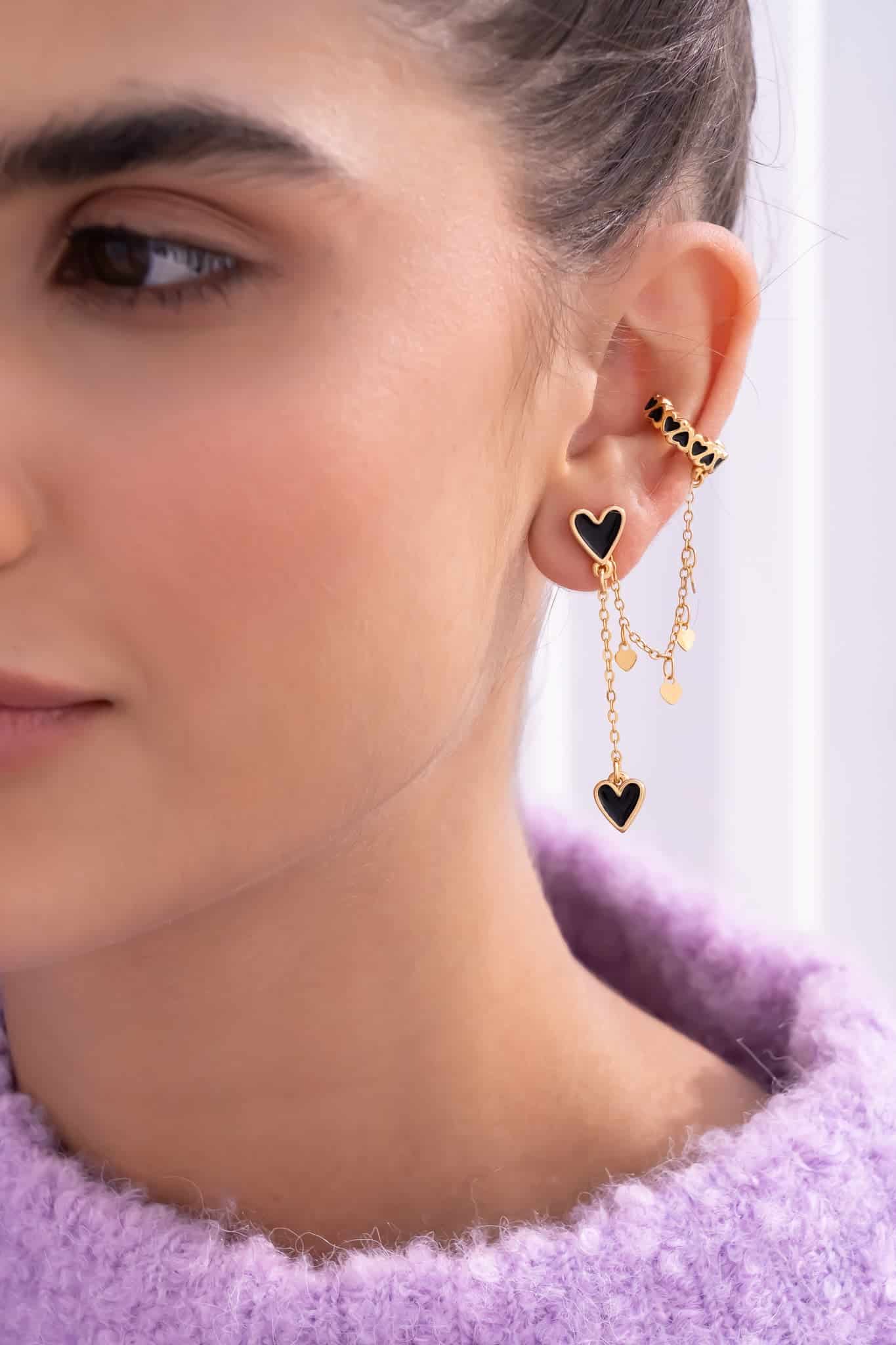Set De Aretes Corazón - miniatura 2