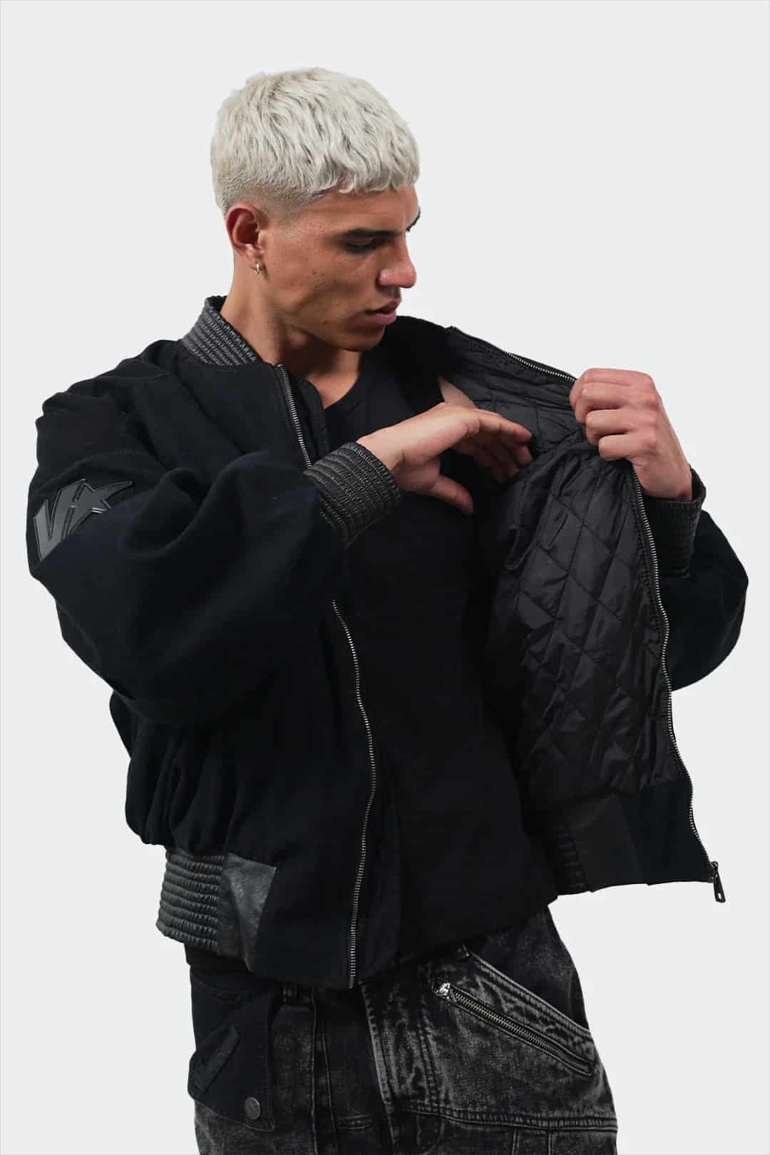 VENENO CHAQUETA DENIM CUERO BOMBER - miniatura 12