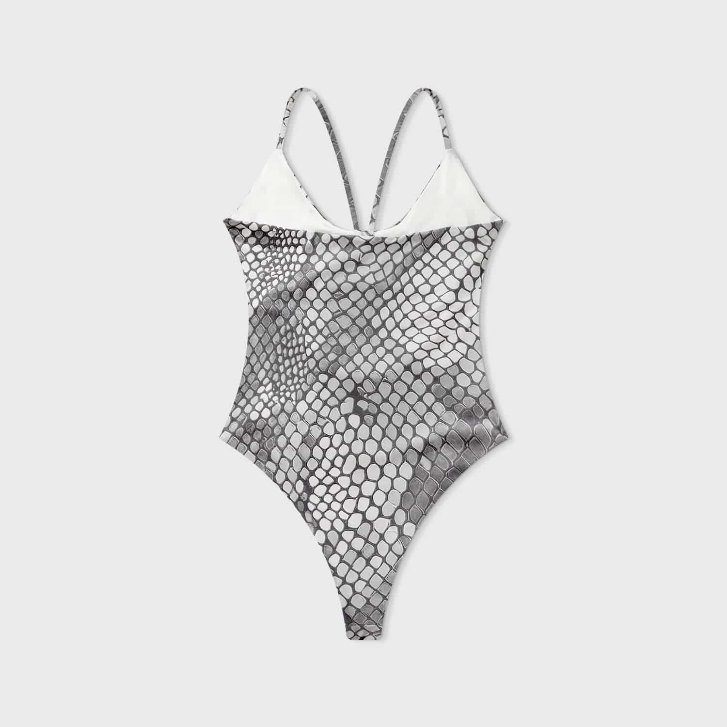 Python Cut-Out Bodysuit - Gray - miniatura 4