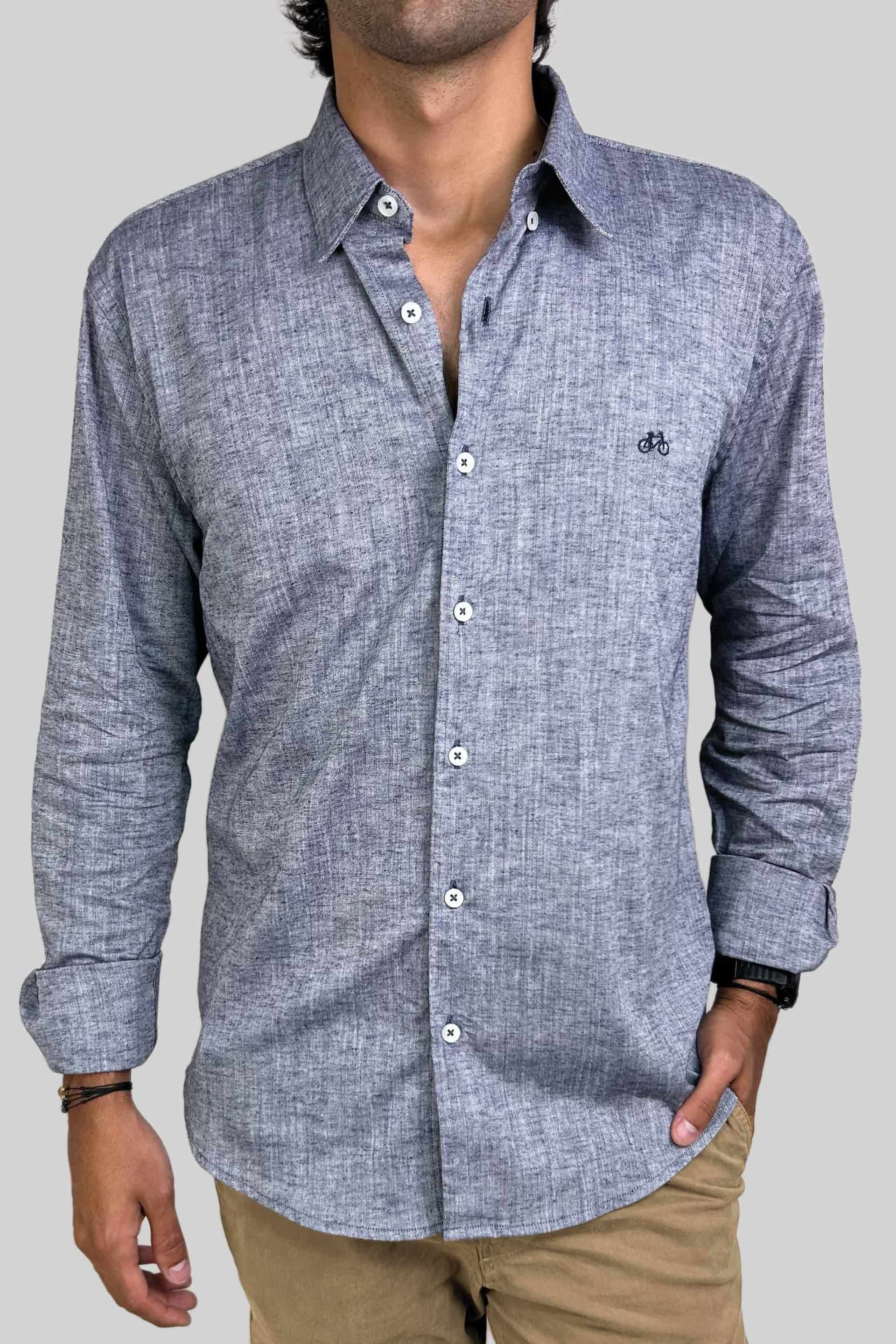 CAMISA LINO INDIGO - miniatura 1