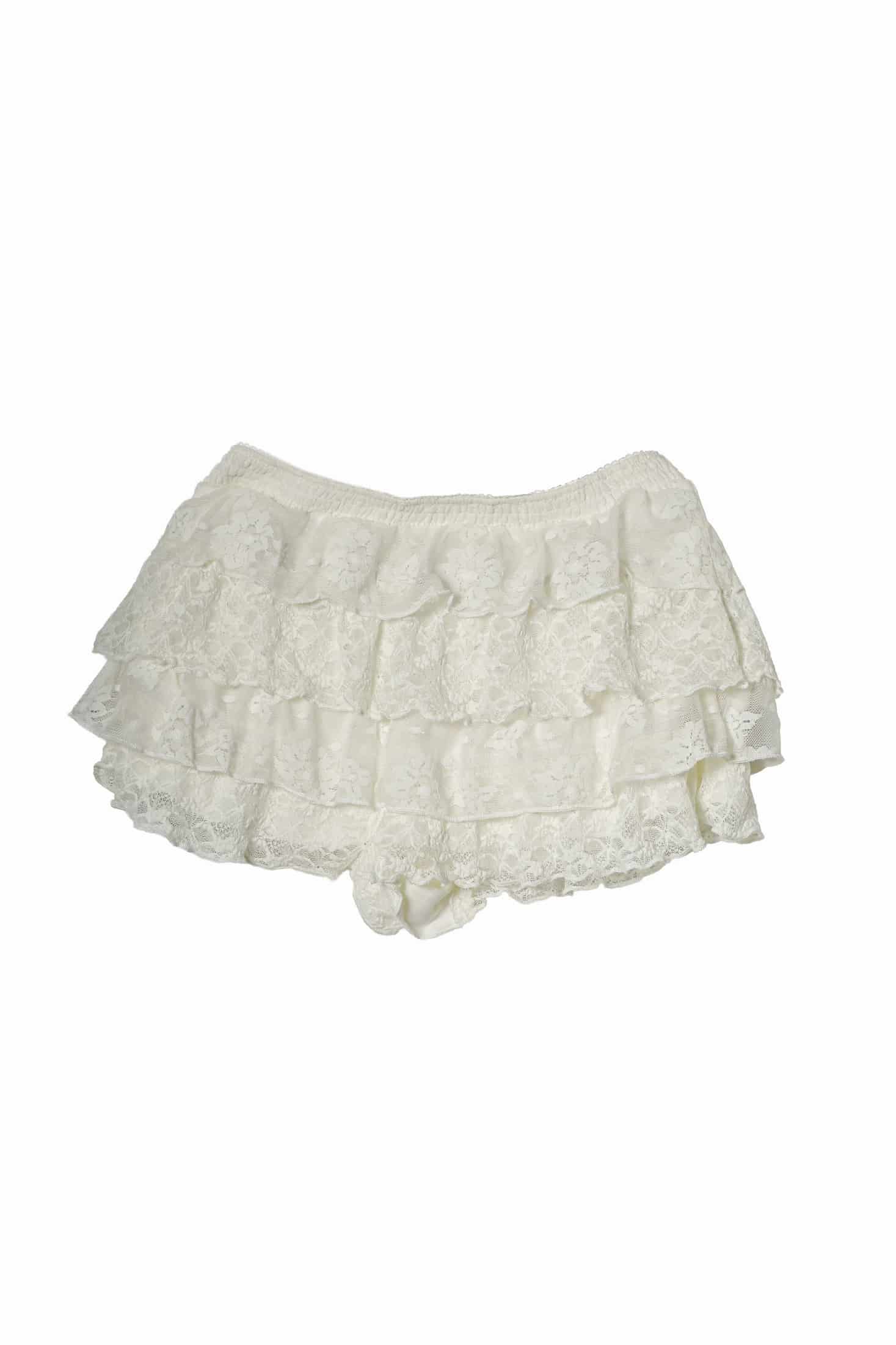 MINI LACE SKIRT, BEIGE - miniatura 1