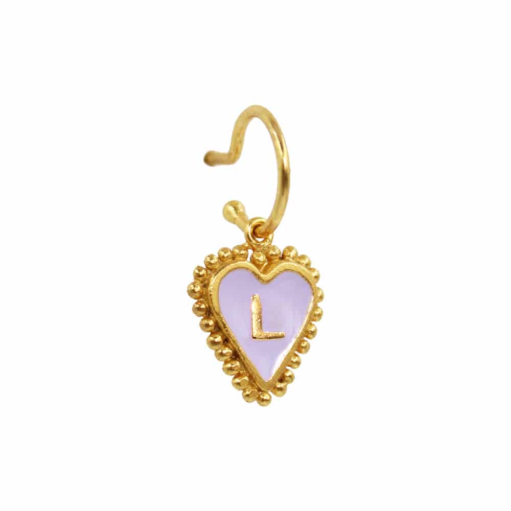 PreOrder Baby Hoops 9mm Letra Heart Plata - miniatura 38