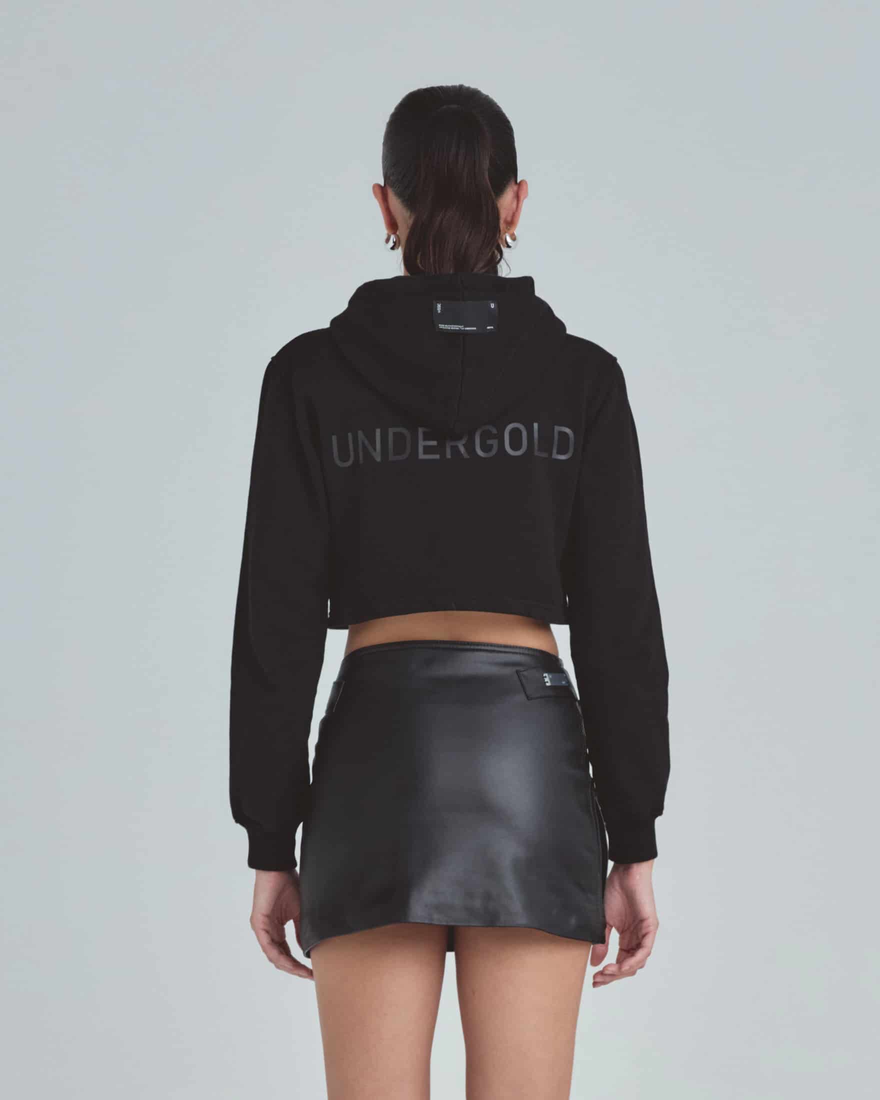 Line Basic Slim Fit Zip Up Cropped Hoodie Black - miniatura 7