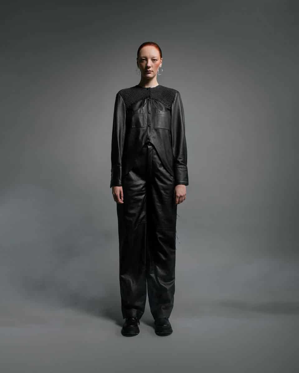 LEATHER BAGGY TROUSERS - miniatura 2