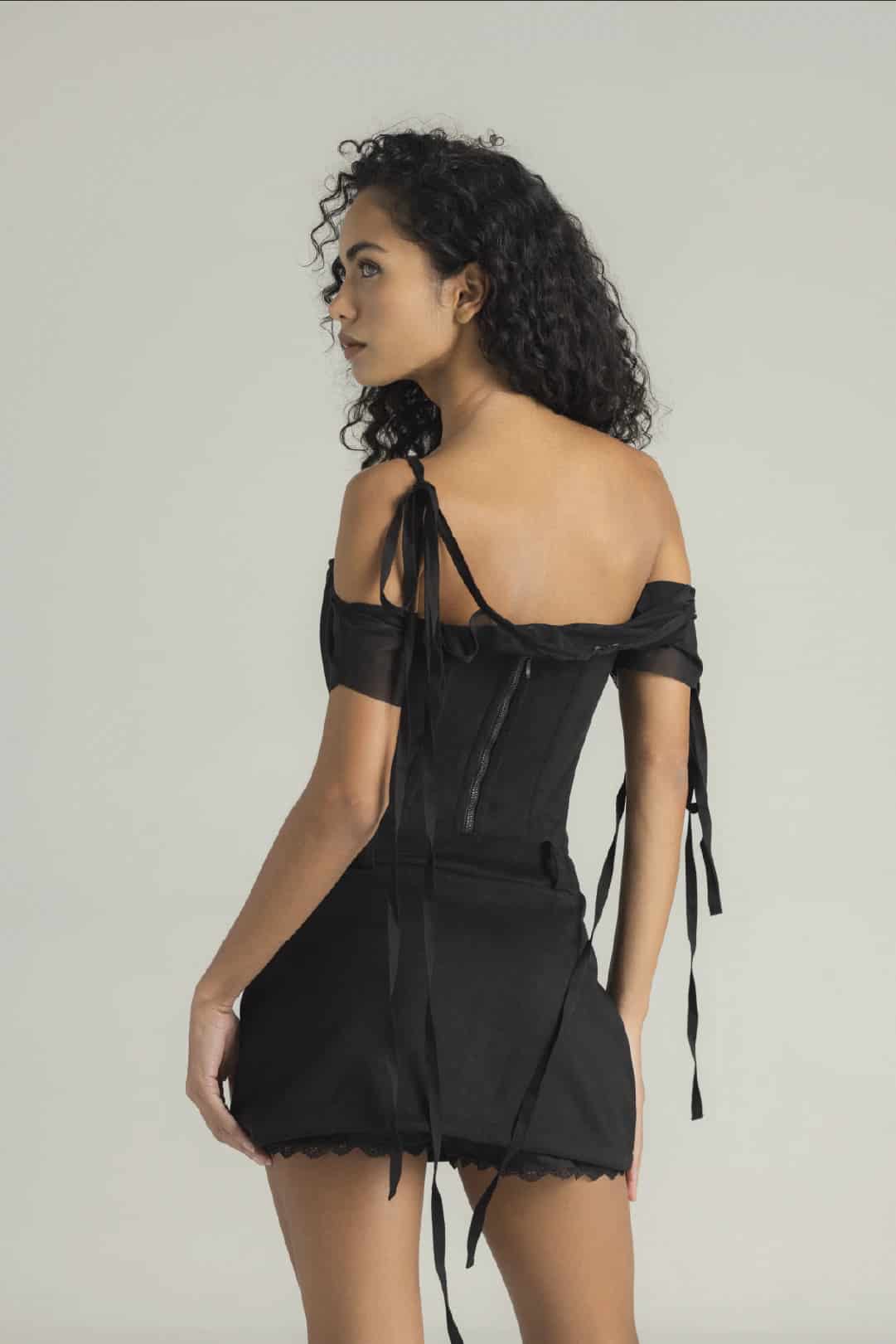 SET CORSET, FALDASHORT & BLUSA VICTORIA NEGRO - miniatura 2