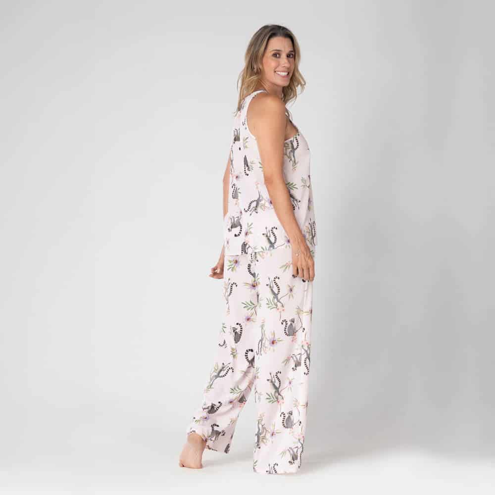 Conjunto de Pijama Pantalón Largo con Estampado Lémures. - miniatura 2