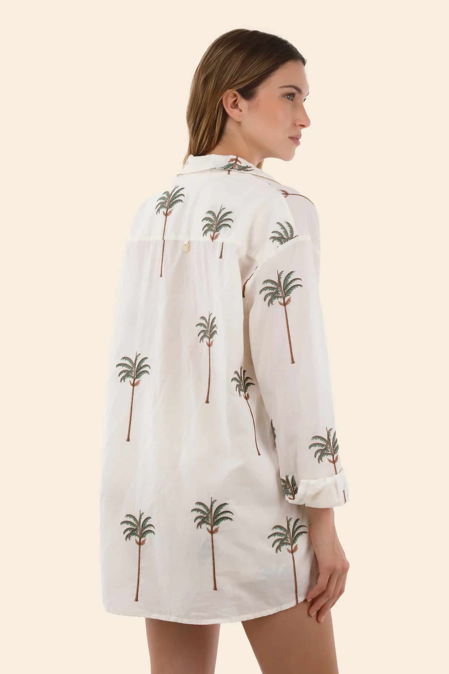 Ivory Summer Palms Vera Shirt - miniatura 2
