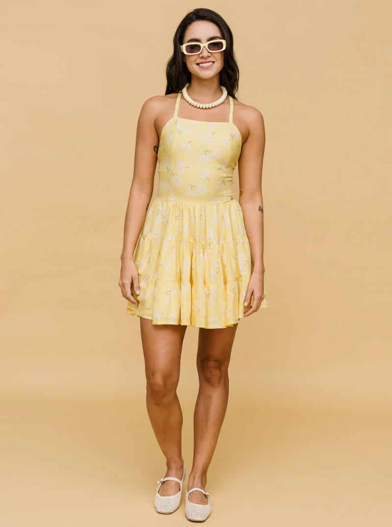 VESTIDO FLOR CANARIA AMARILLA - miniatura 3