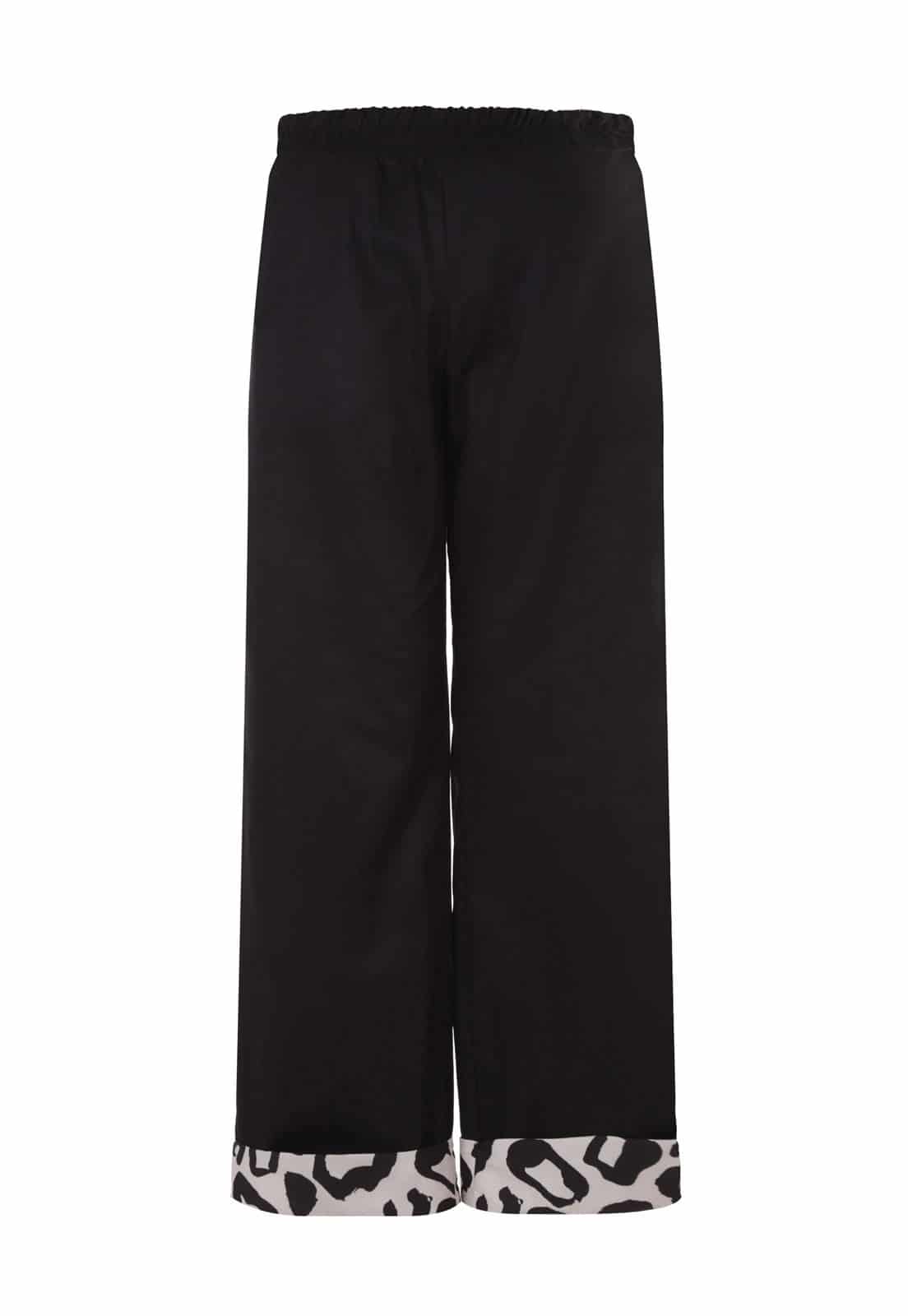 Black & Leopard Hem Pant - miniatura 7