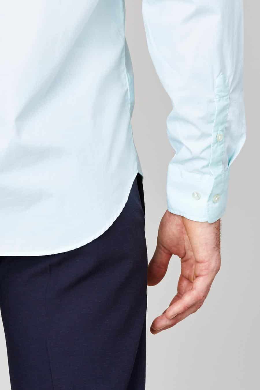 Men's cotton shirt sky blue muslin - miniatura 3